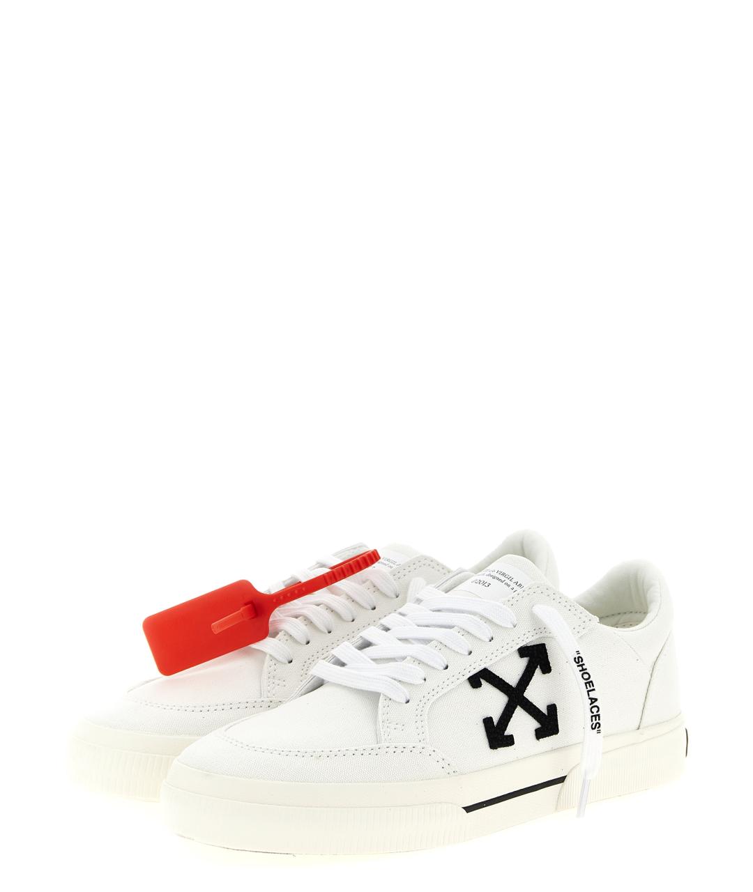 OFF-WHITE Белые текстильные низкие кроссовки / кеды, фото 2