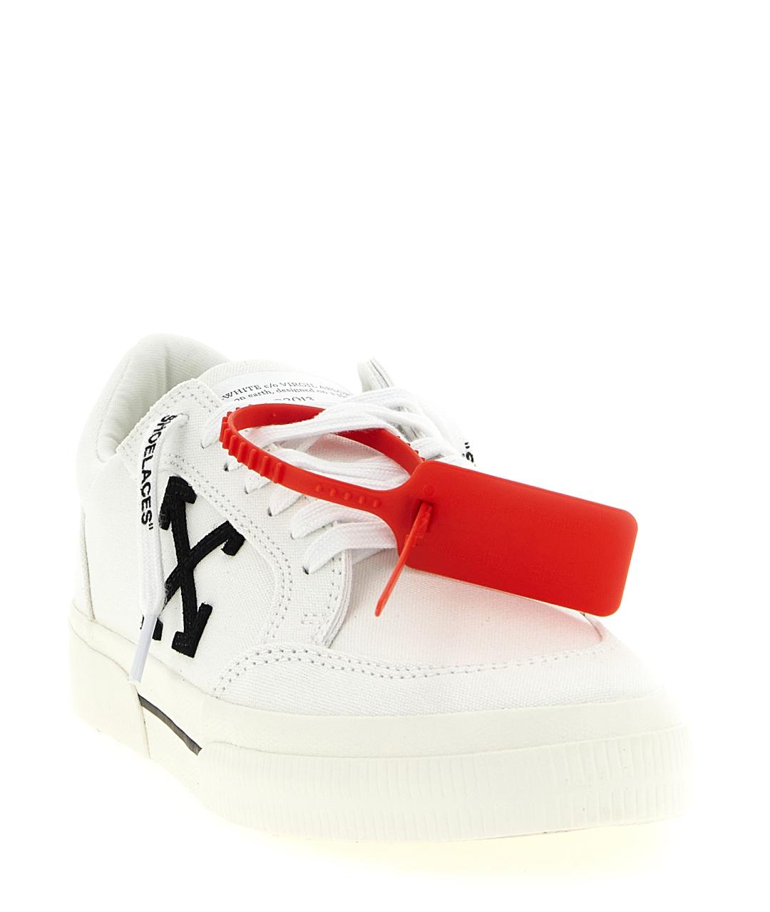 OFF-WHITE Белые текстильные низкие кроссовки / кеды, фото 3