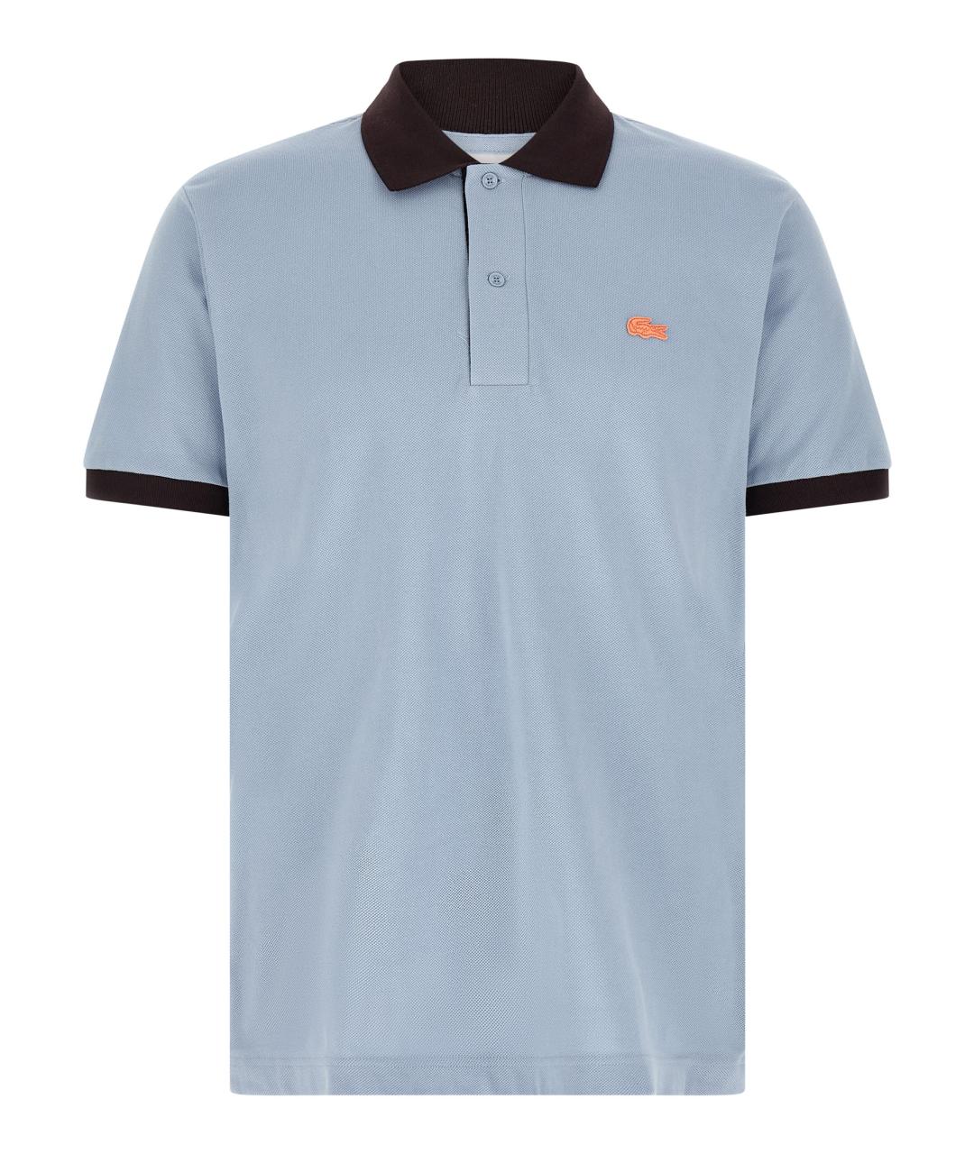 LACOSTE Голубое хлопковое поло с коротким рукавом, фото 1