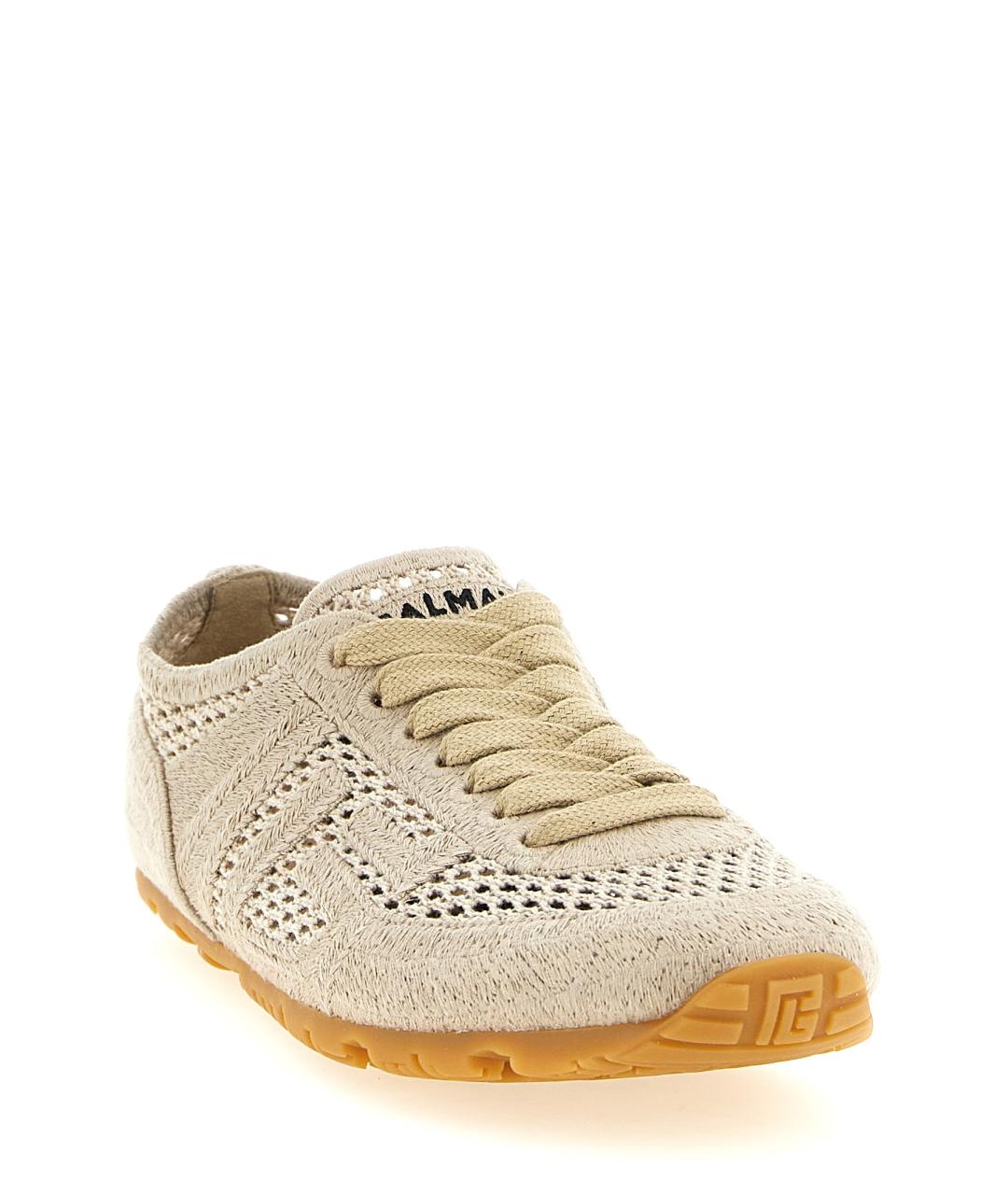 BALMAIN Бежевые текстильные кроссовки, фото 2