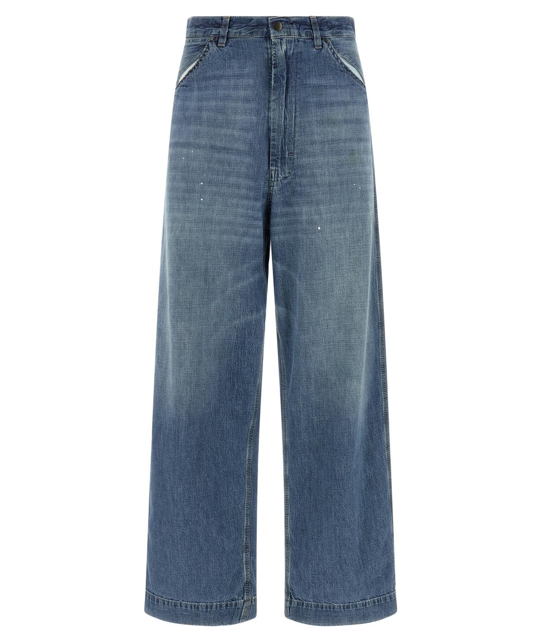 MAISON MARGIELA Синие хлопковые прямые джинсы, фото 1