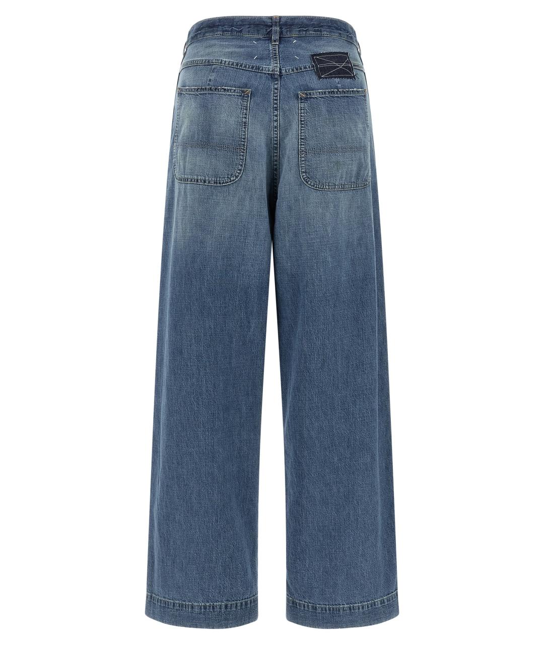 MAISON MARGIELA Синие хлопковые прямые джинсы, фото 2