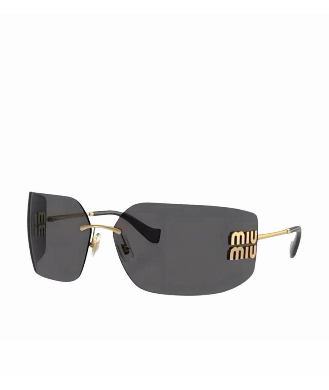 MIU MIU Черные металлические солнцезащитные очки, фото 5