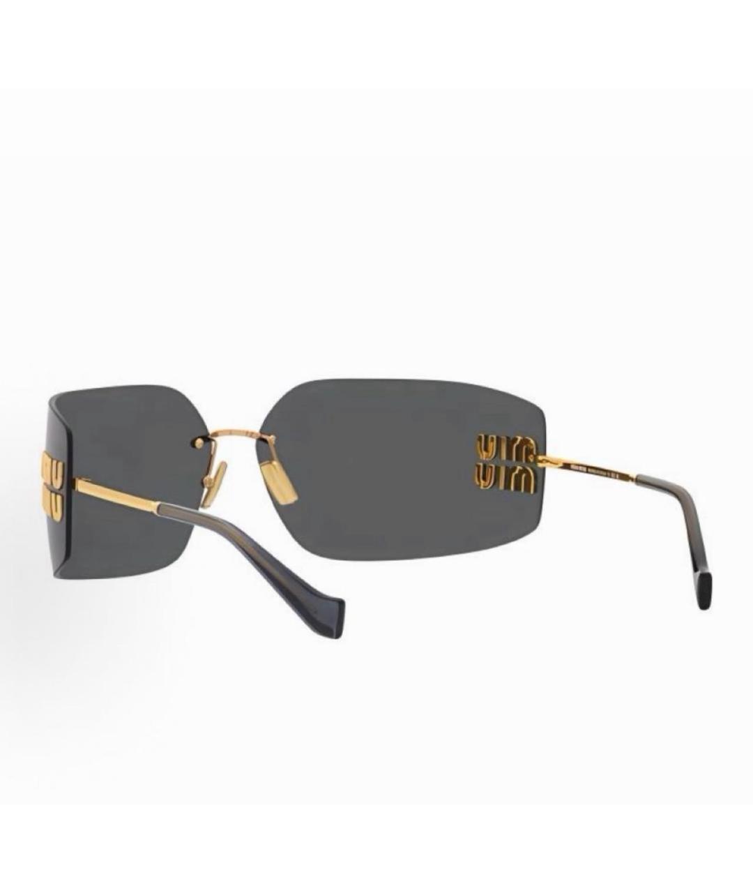 MIU MIU Черные металлические солнцезащитные очки, фото 4