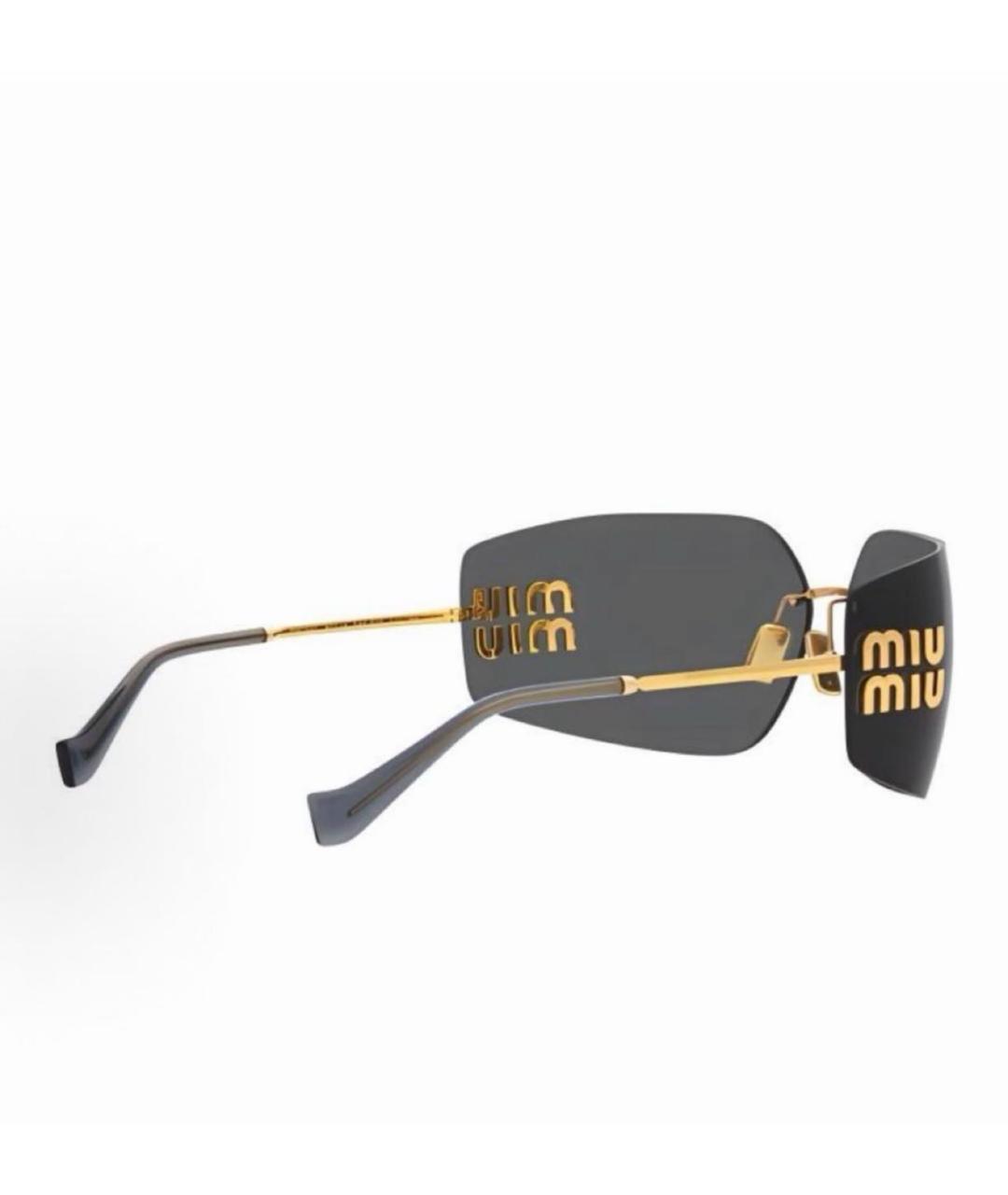 MIU MIU Черные металлические солнцезащитные очки, фото 2