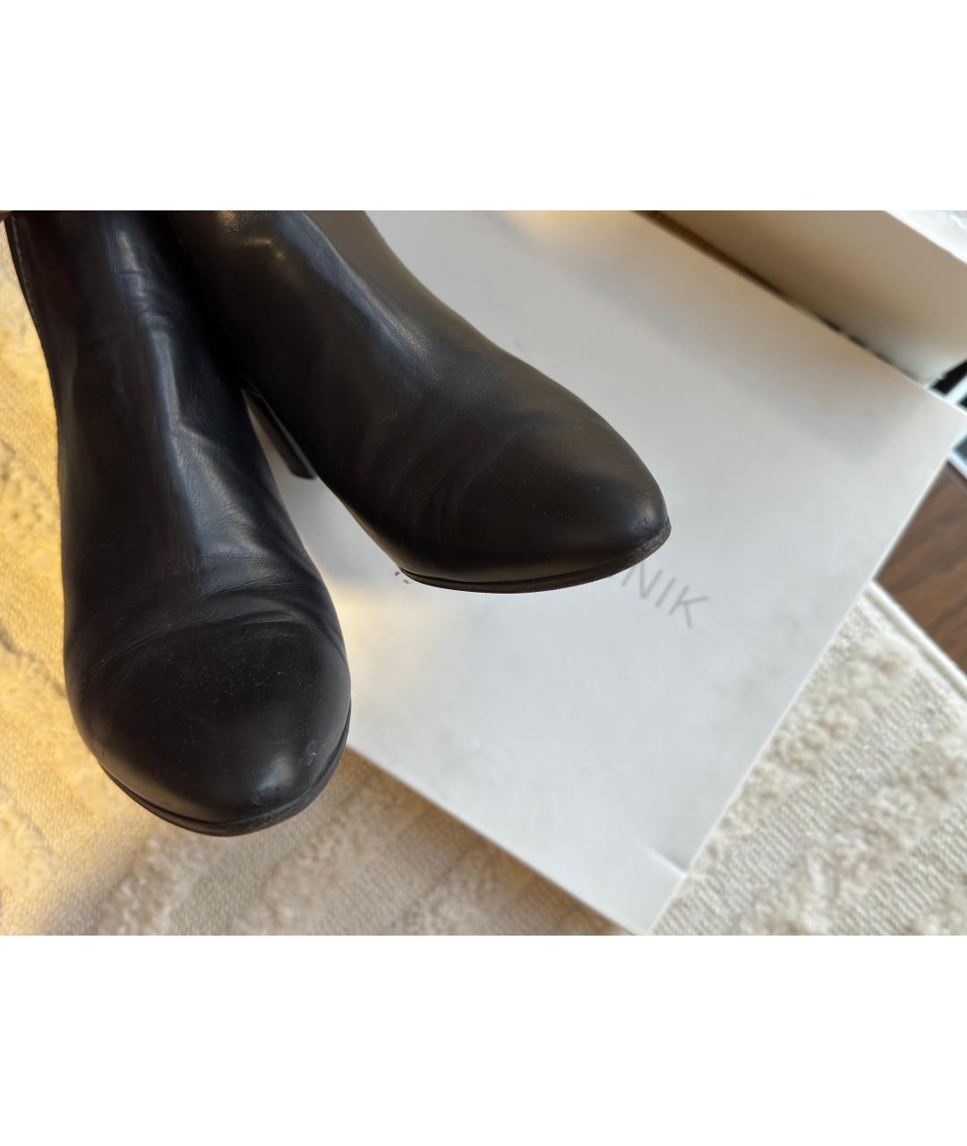 MANOLO BLAHNIK Черные кожаные ботильоны, фото 7