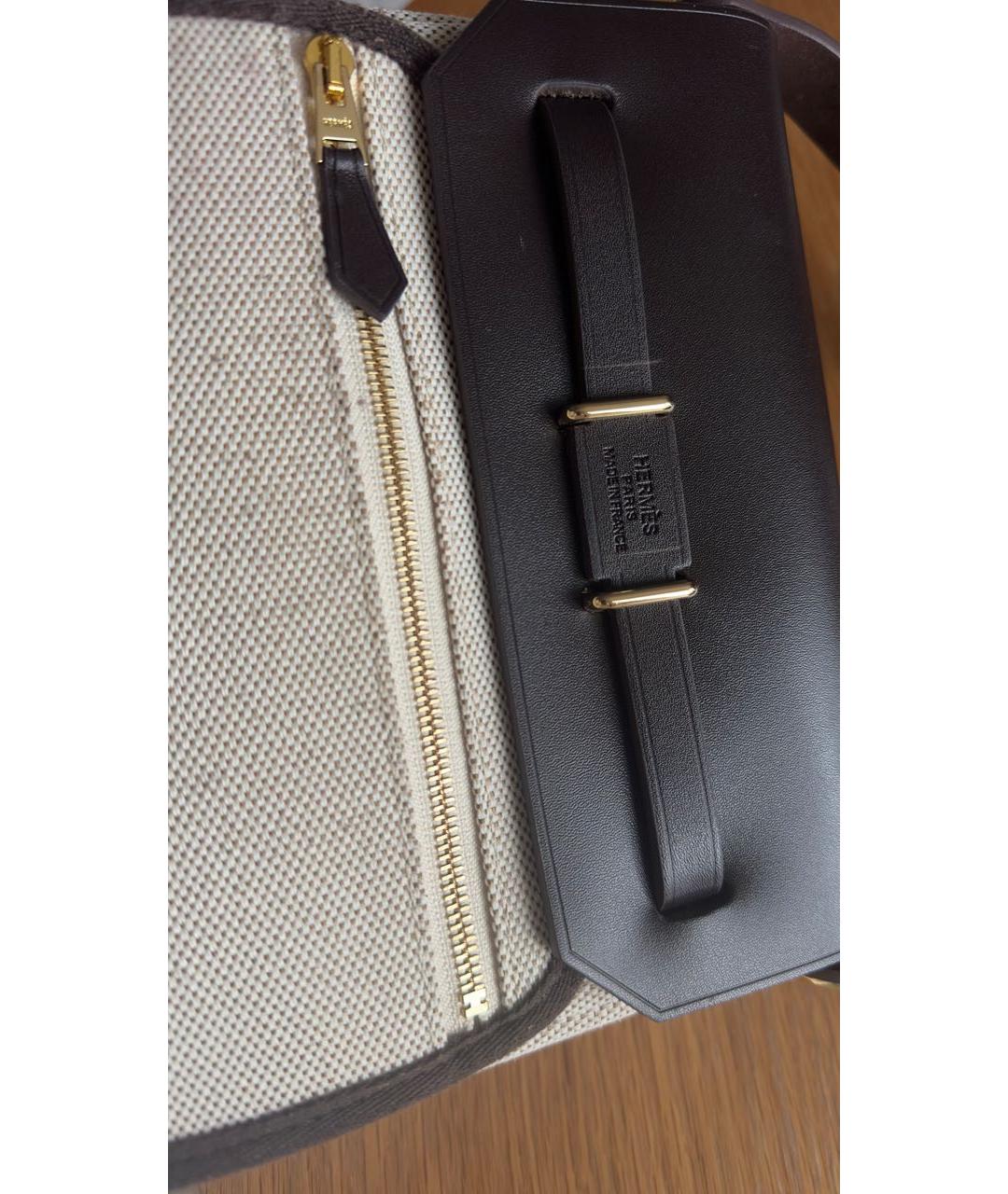 HERMES Бежевая тканевая сумка через плечо, фото 6