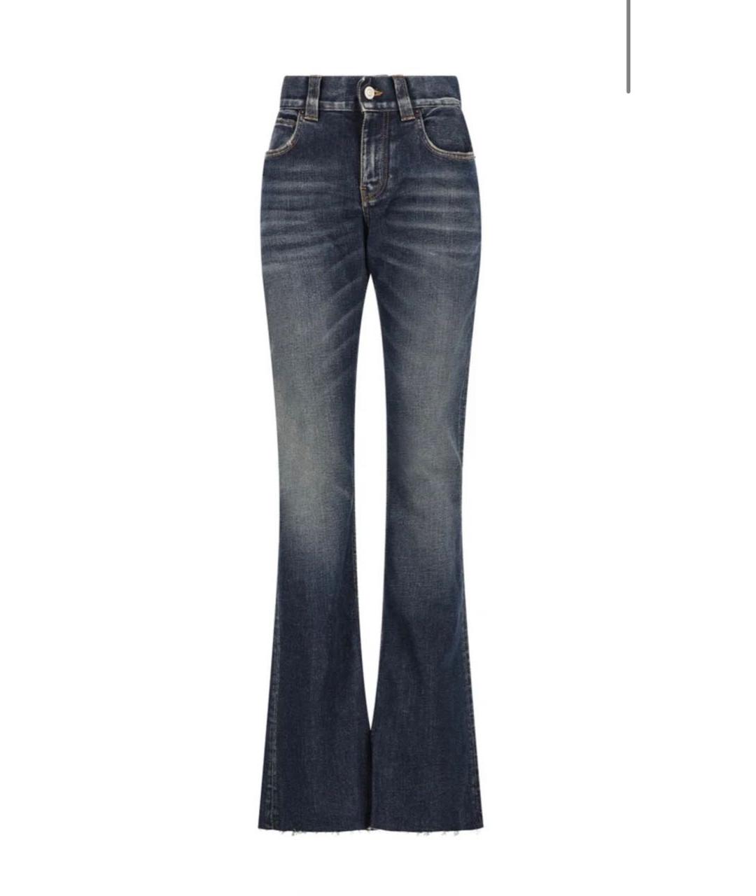 BALENCIAGA Темно-синие хлопковые джинсы клеш, фото 5