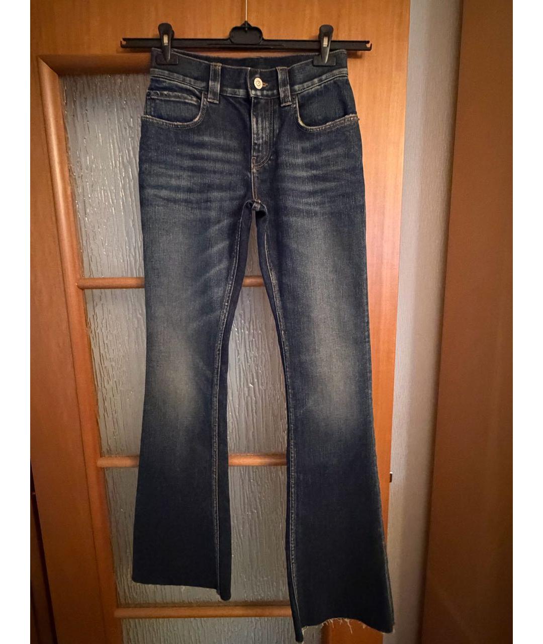 BALENCIAGA Темно-синие хлопковые джинсы клеш, фото 3