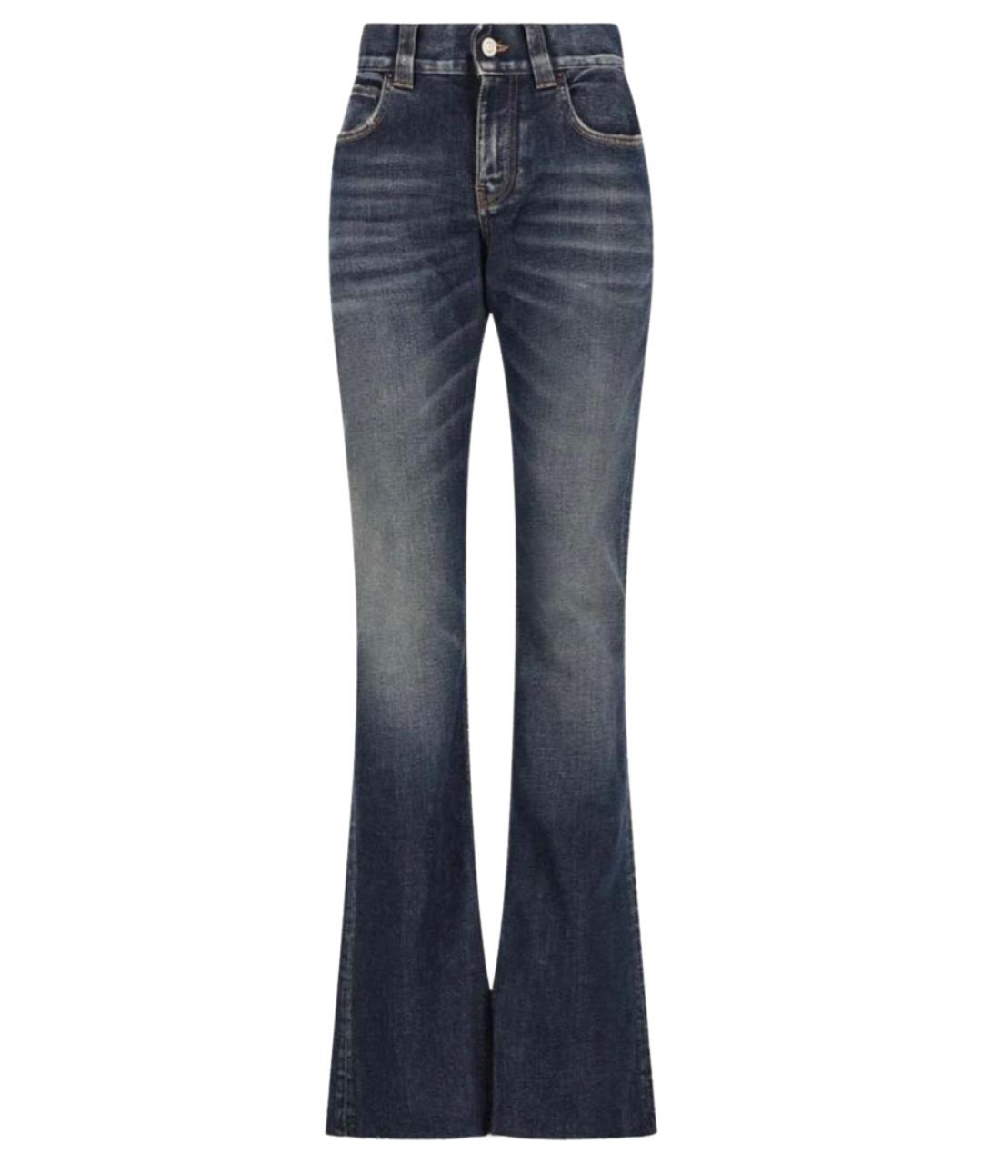 BALENCIAGA Темно-синие хлопковые джинсы клеш, фото 1