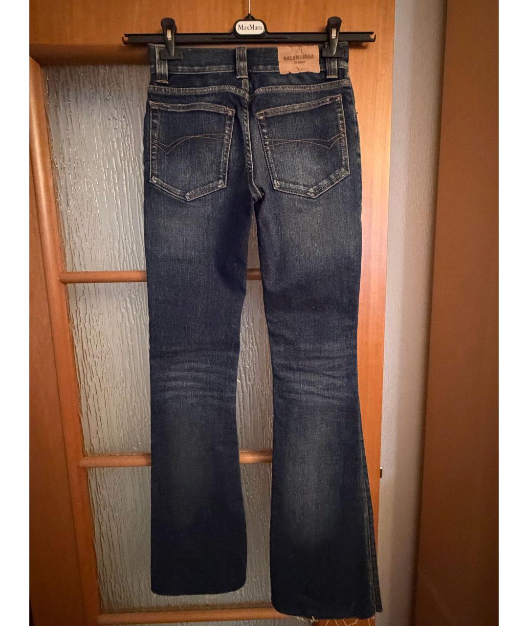 BALENCIAGA Темно-синие хлопковые джинсы клеш, фото 4