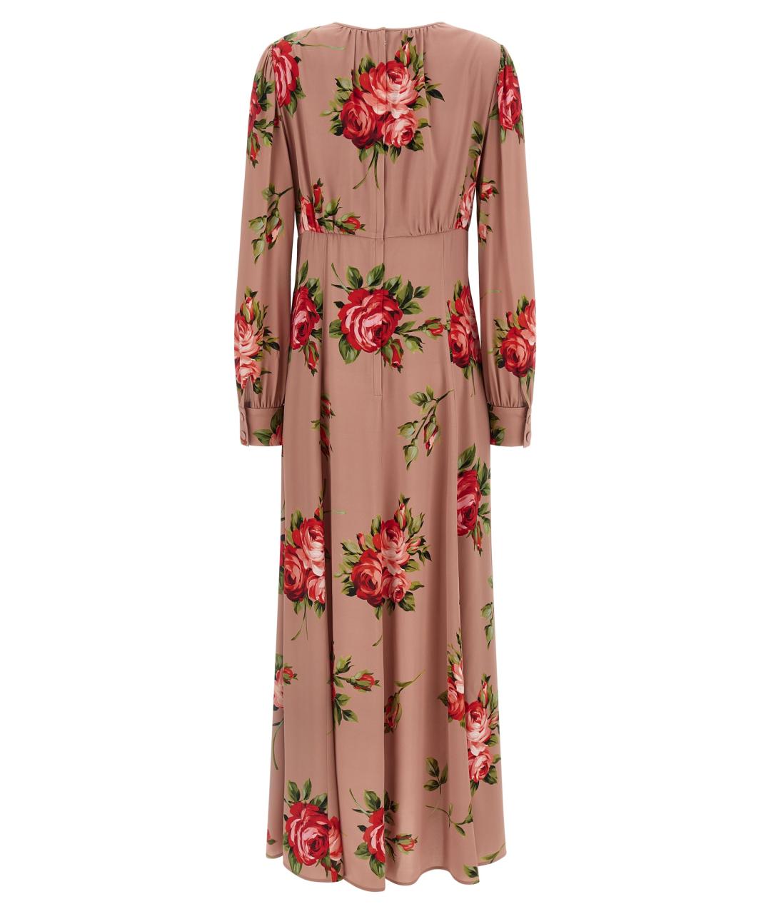 DOLCE&GABBANA Розовое шелковое повседневное платье, фото 2