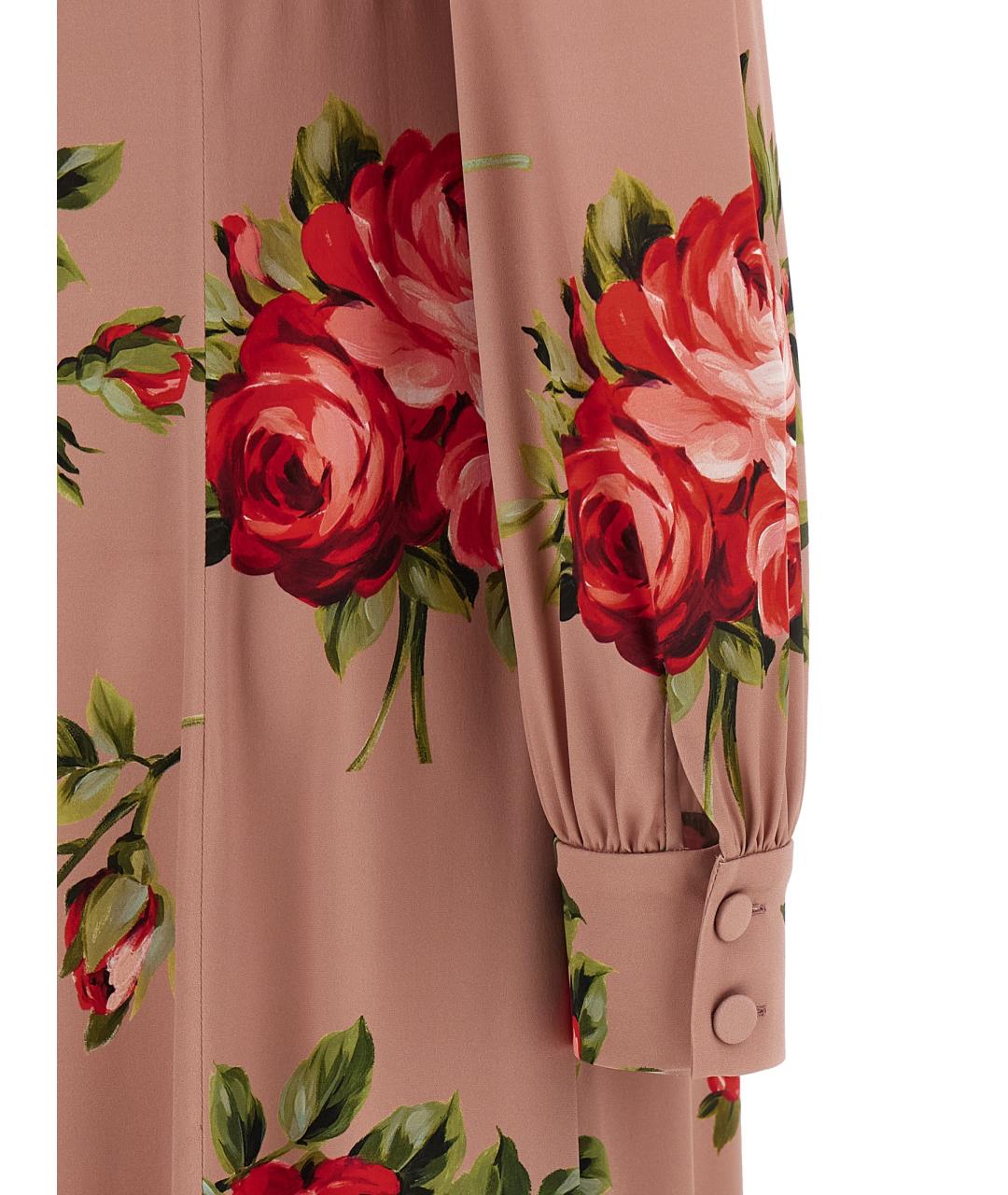 DOLCE&GABBANA Розовое шелковое повседневное платье, фото 4