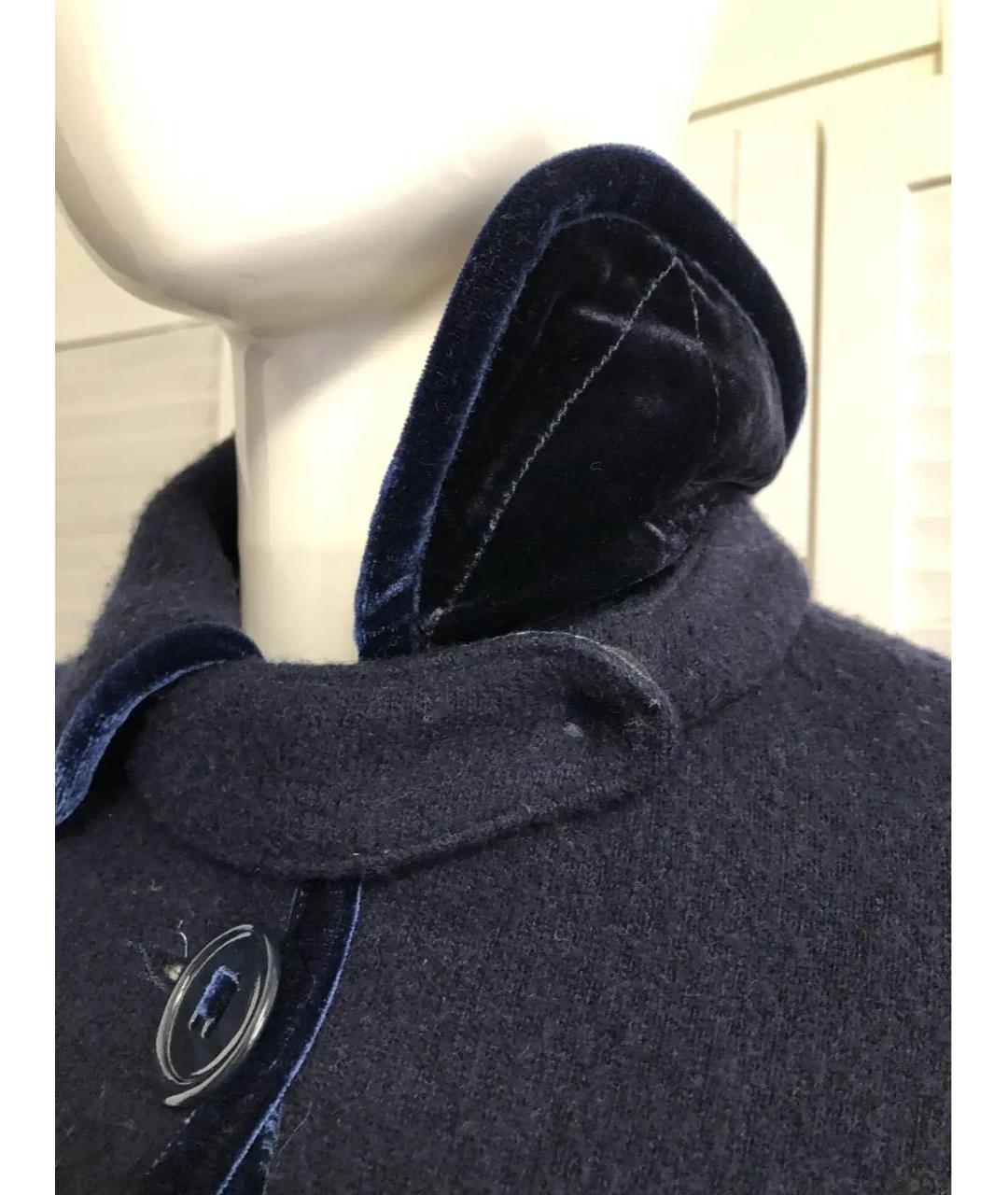120% LINO Темно-синее шерстяное пальто, фото 4
