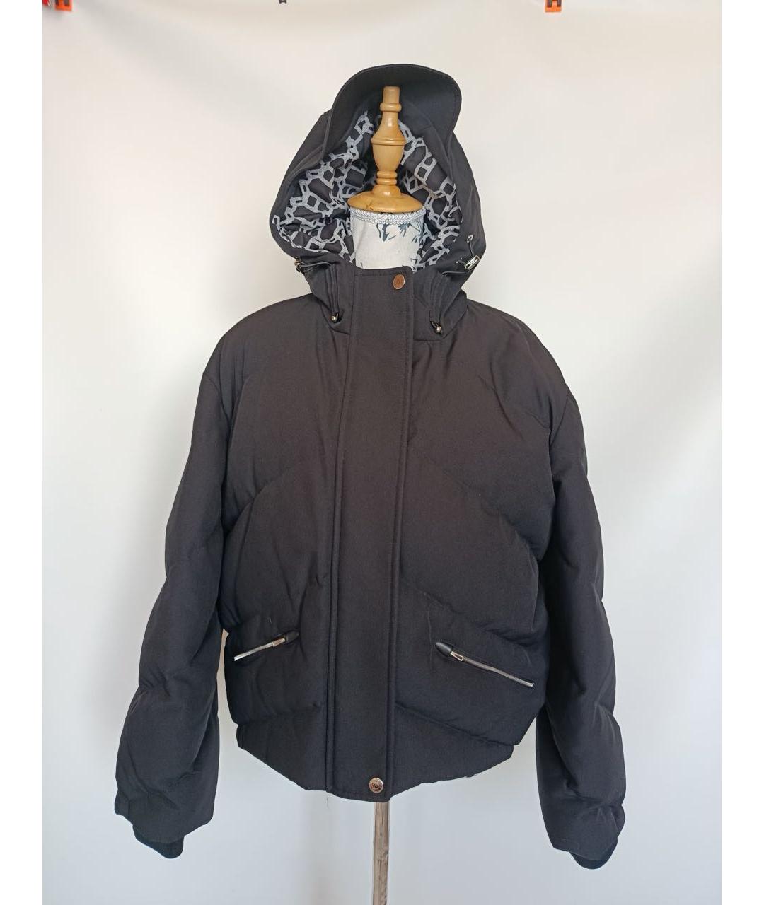 HERMES Черный полиамидовый пуховик, фото 4