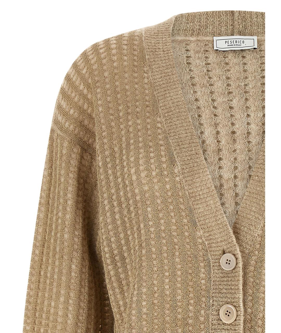 PESERICO Бежевый вискозный кардиган, фото 3