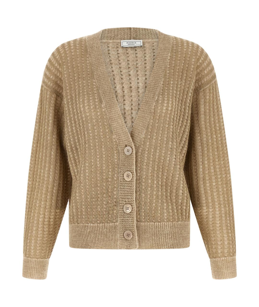 PESERICO Бежевый вискозный кардиган, фото 1