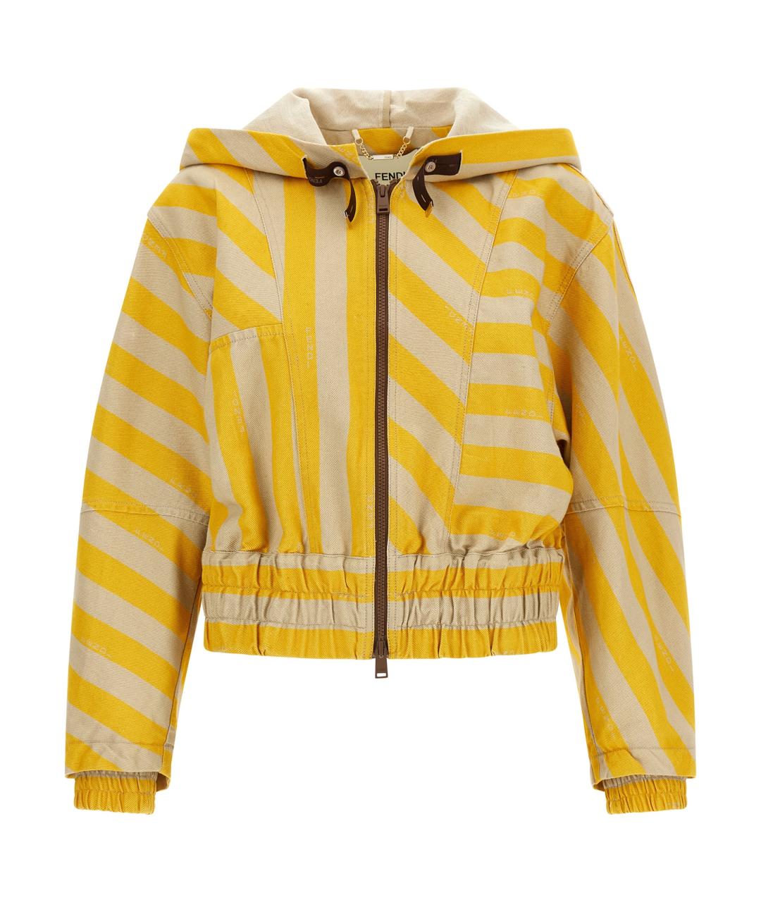 FENDI Желтая хлопковая куртка, фото 1