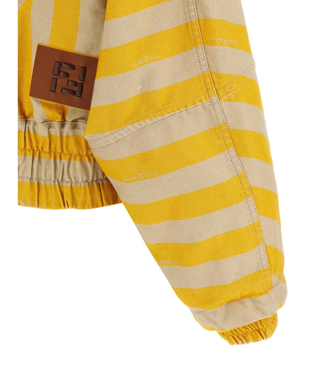 FENDI Желтая хлопковая куртка, фото 4