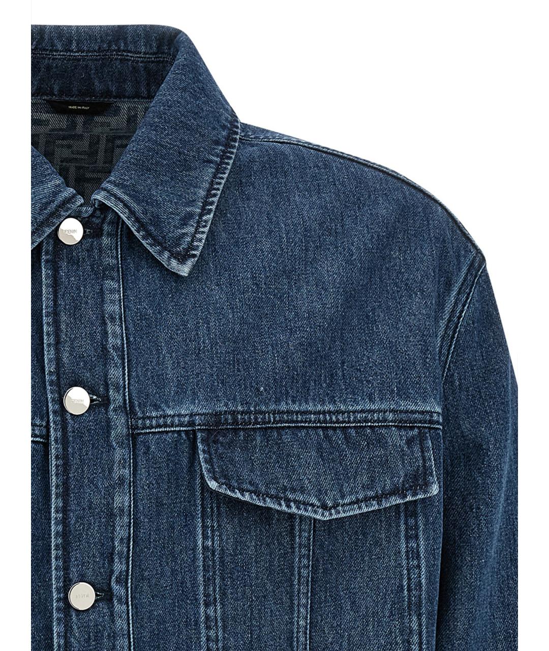 FENDI Синяя хлопковая куртка, фото 3