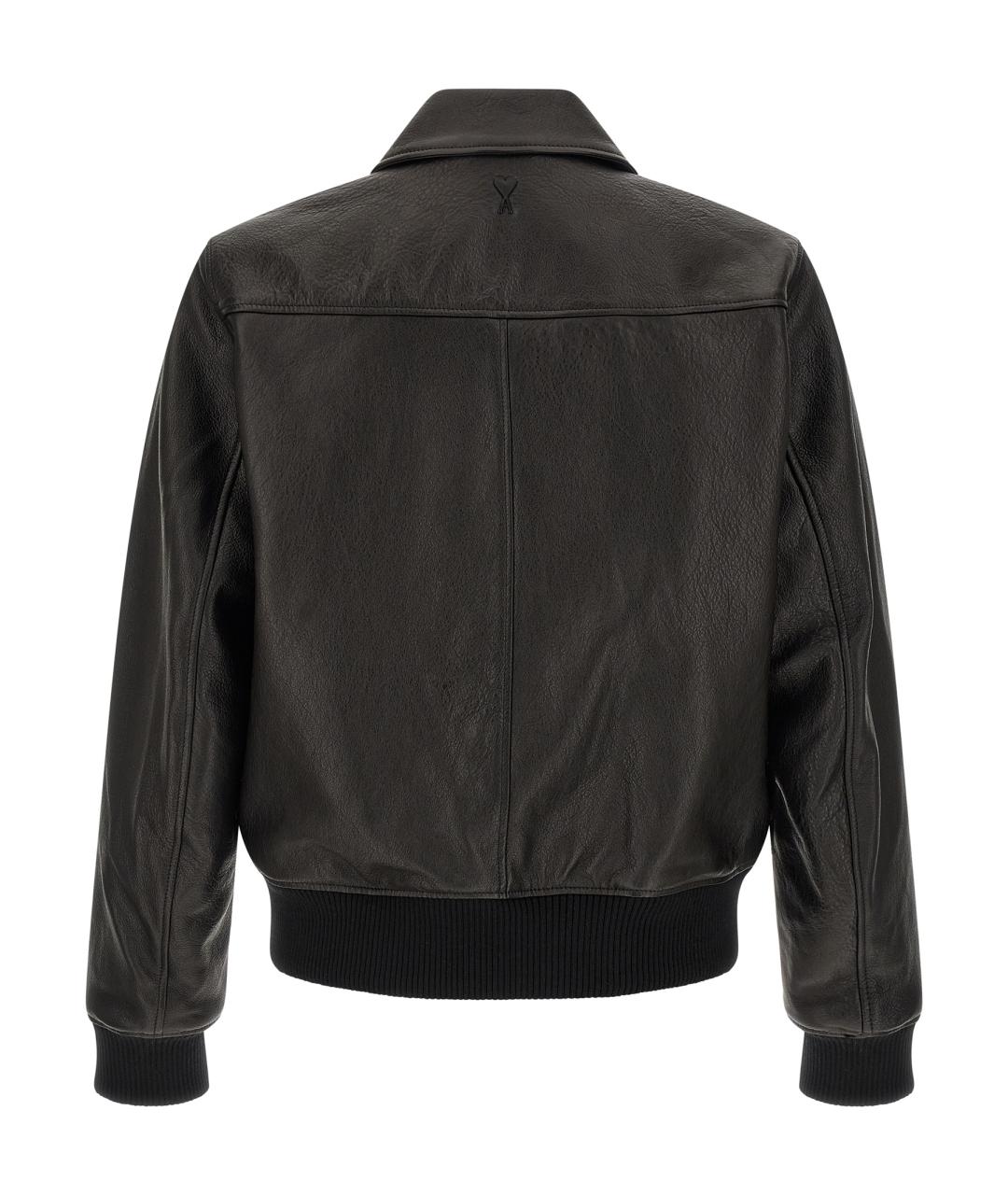 Ami Paris Черная кожаная куртка, фото 2