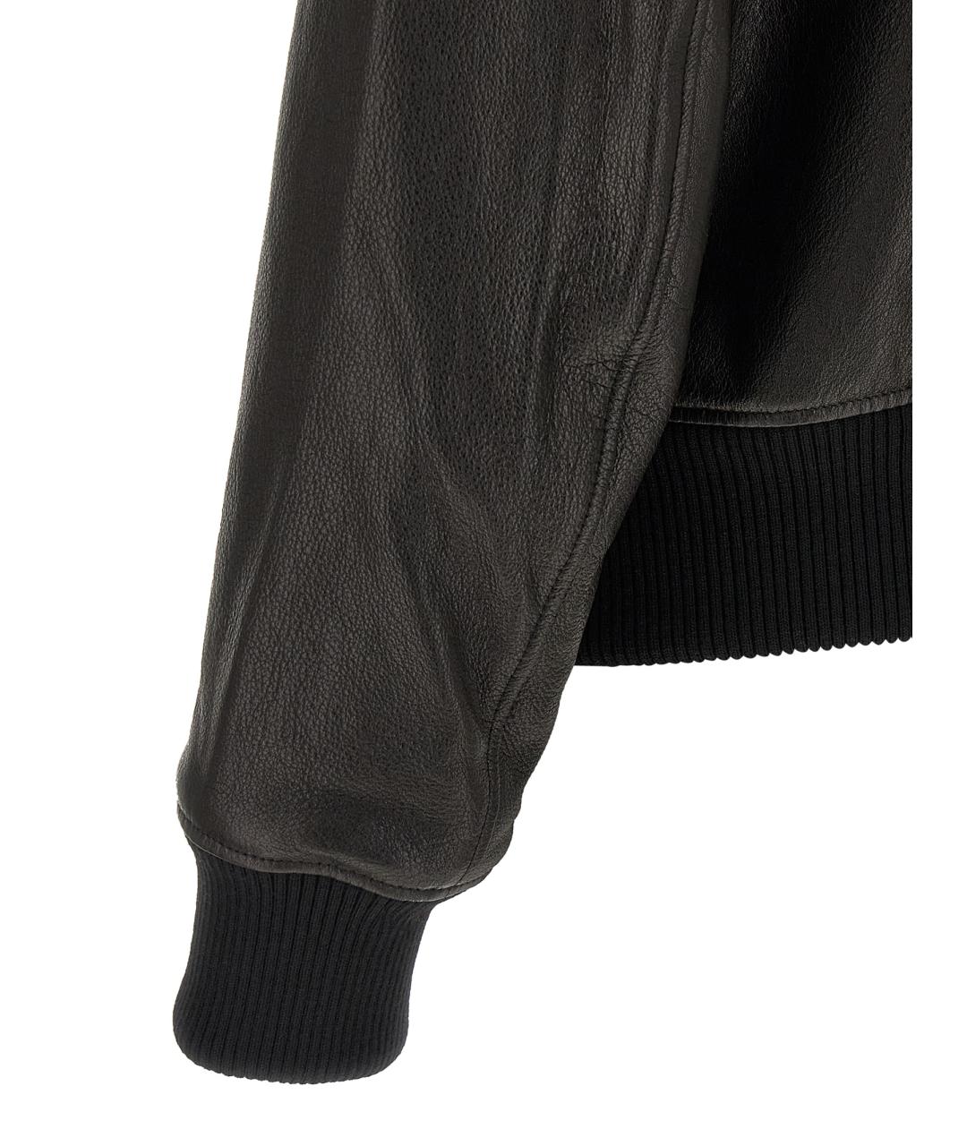 Ami Paris Черная кожаная куртка, фото 4