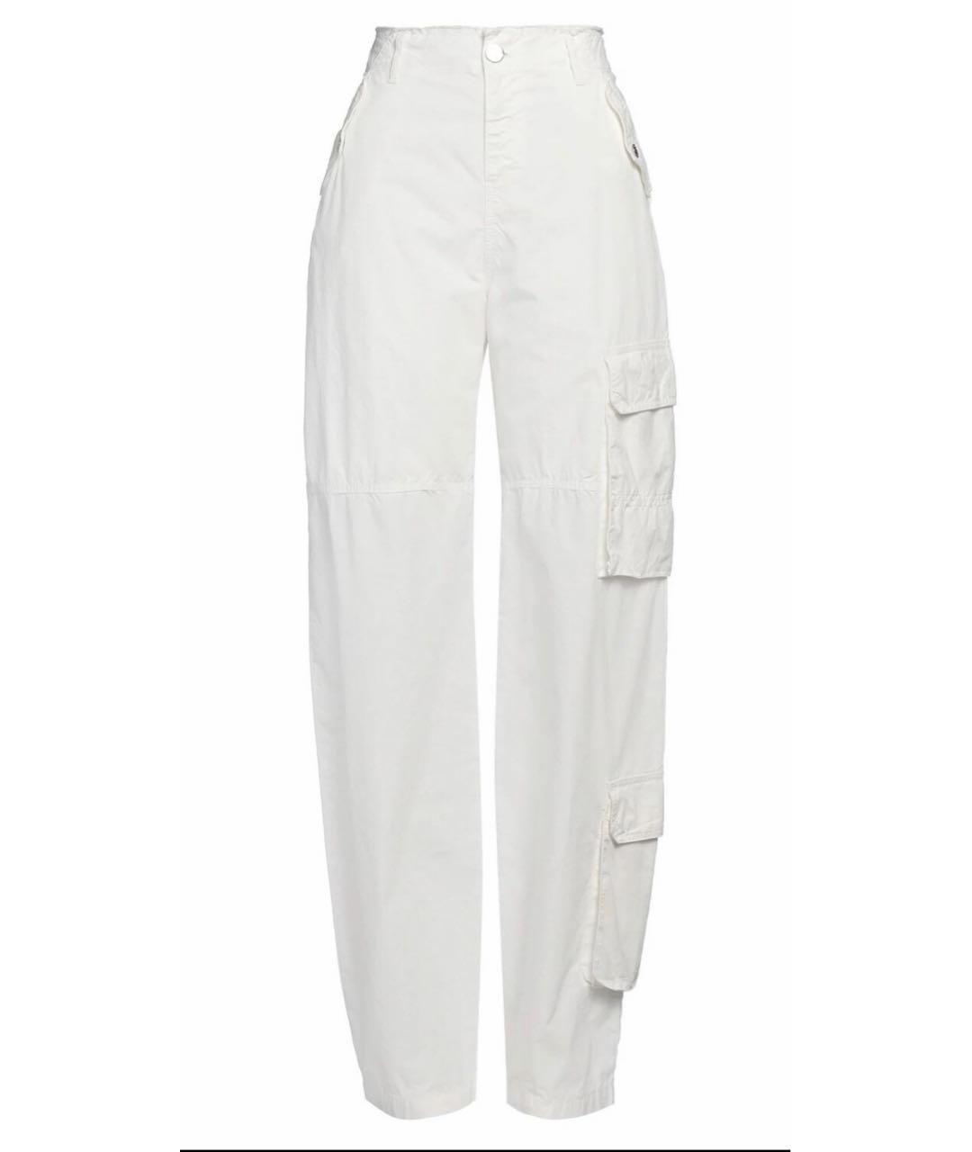 PINKO Белые хлопковые брюки широкие, фото 9