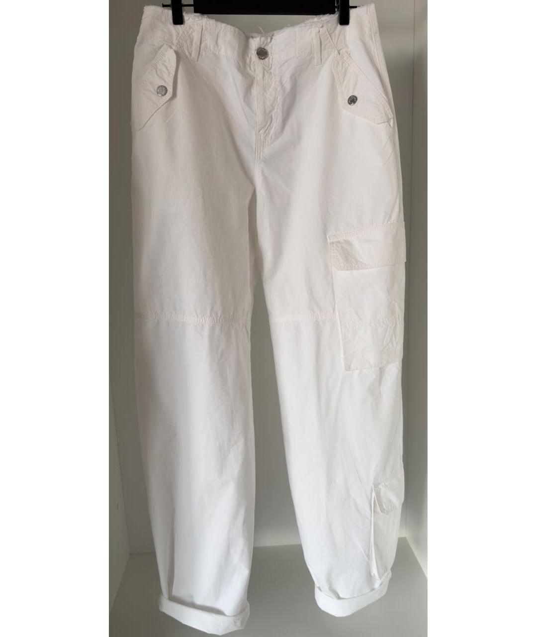 PINKO Белые хлопковые брюки широкие, фото 2