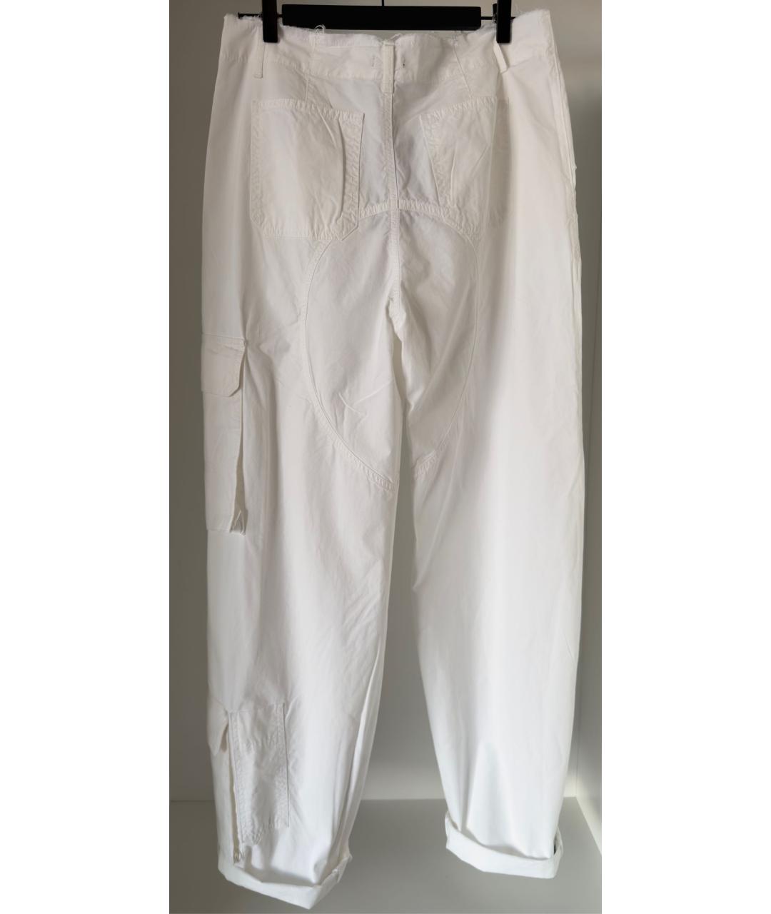 PINKO Белые хлопковые брюки широкие, фото 3
