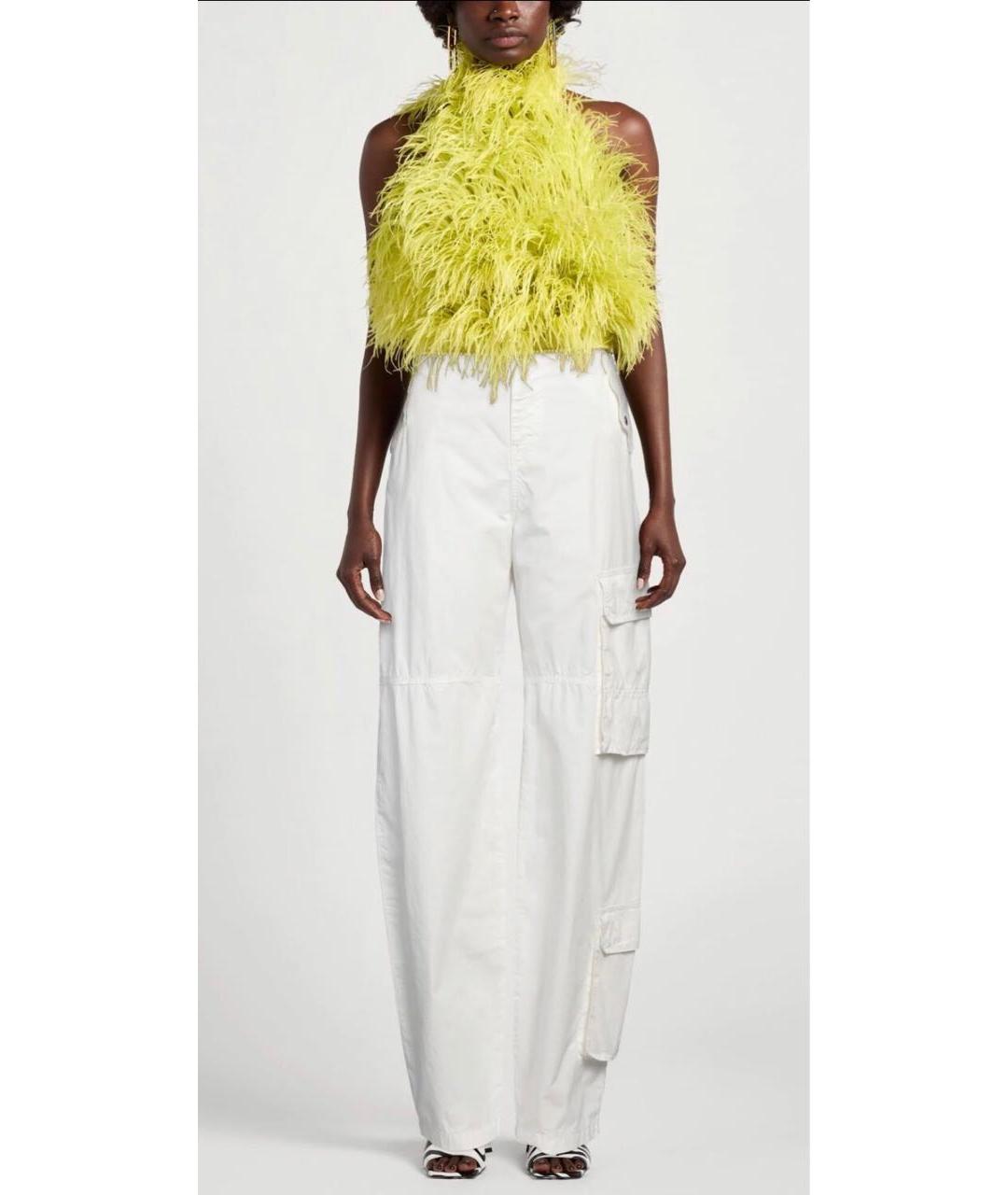 PINKO Белые хлопковые брюки широкие, фото 4