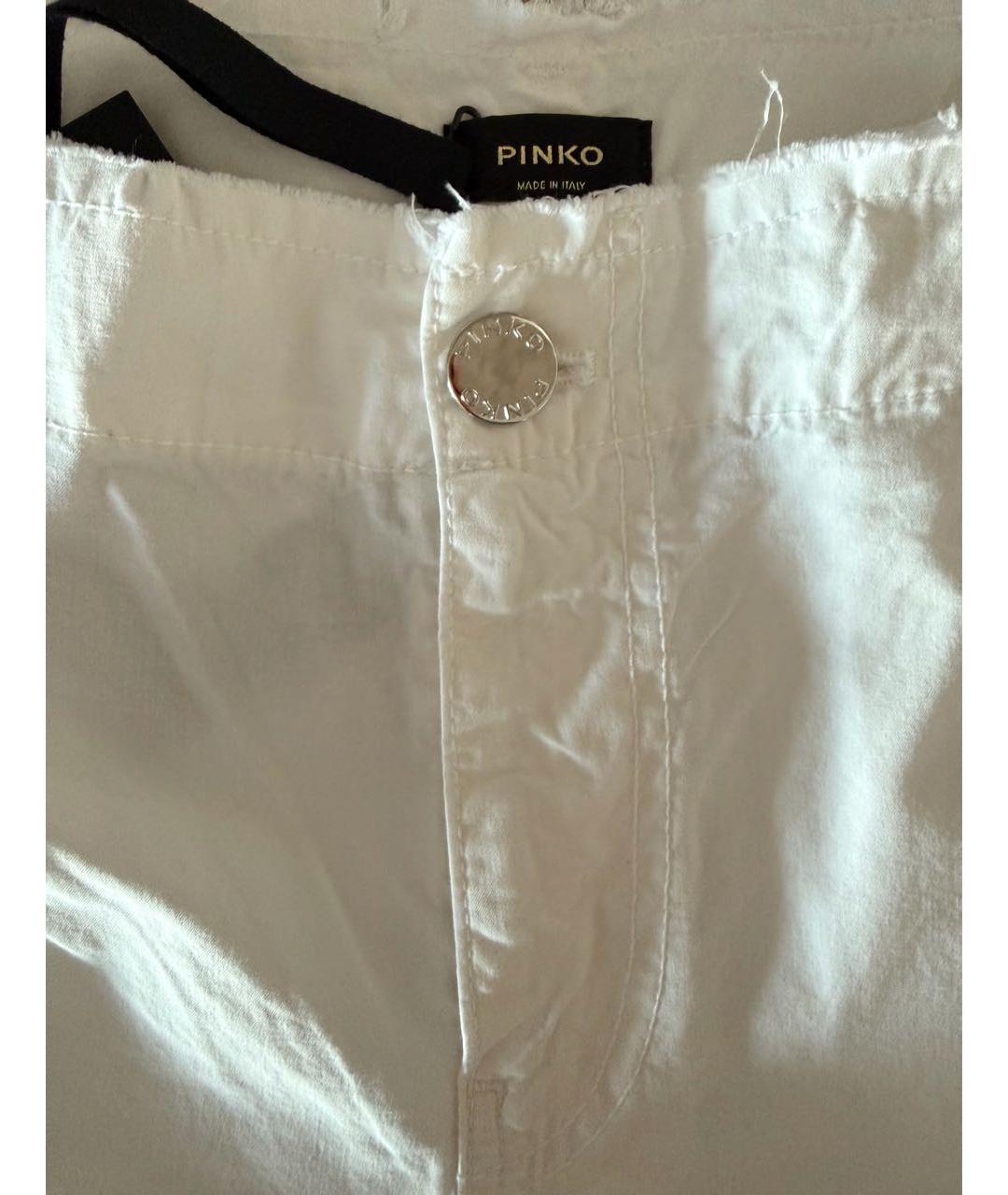 PINKO Белые хлопковые брюки широкие, фото 6