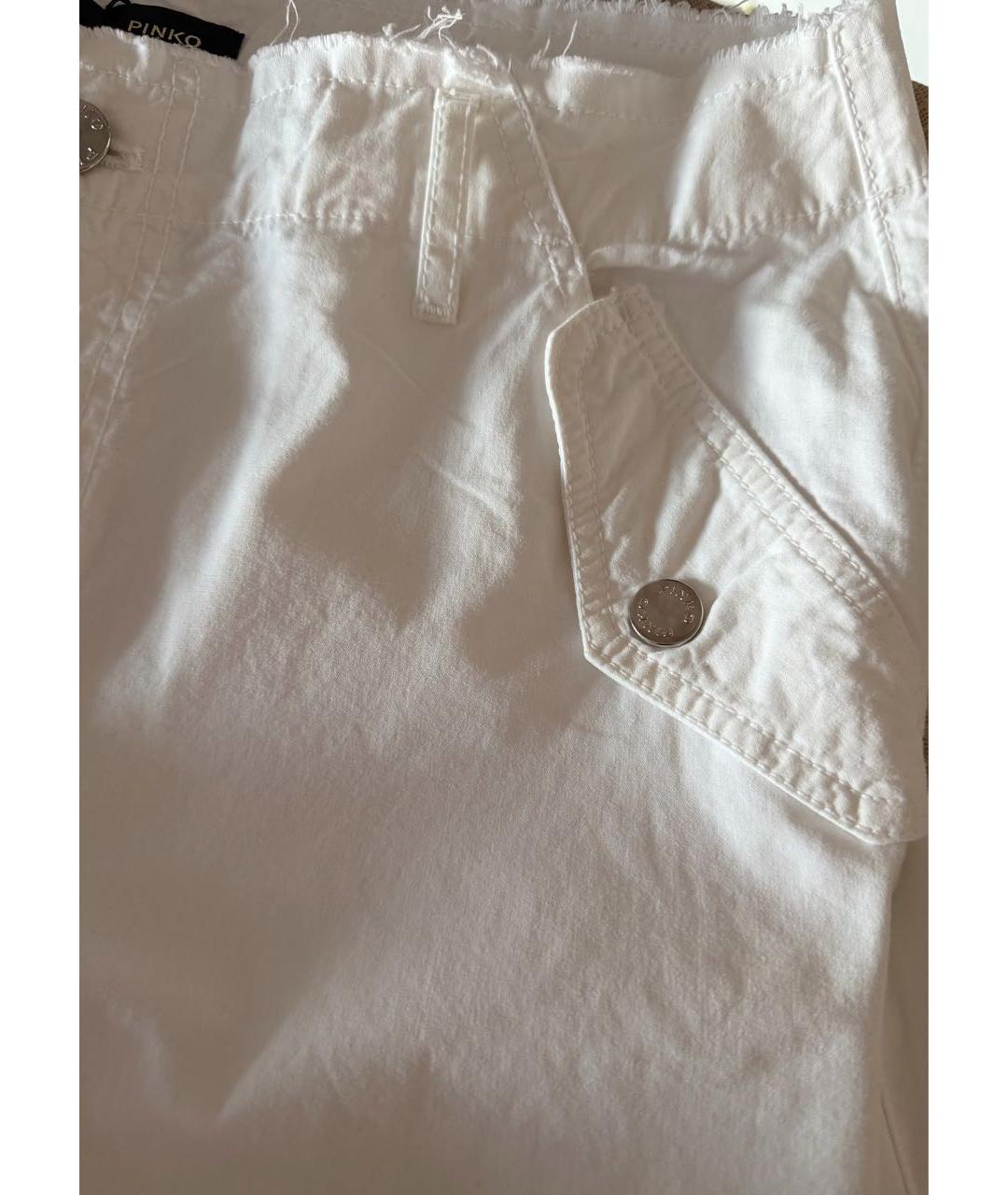 PINKO Белые хлопковые брюки широкие, фото 7
