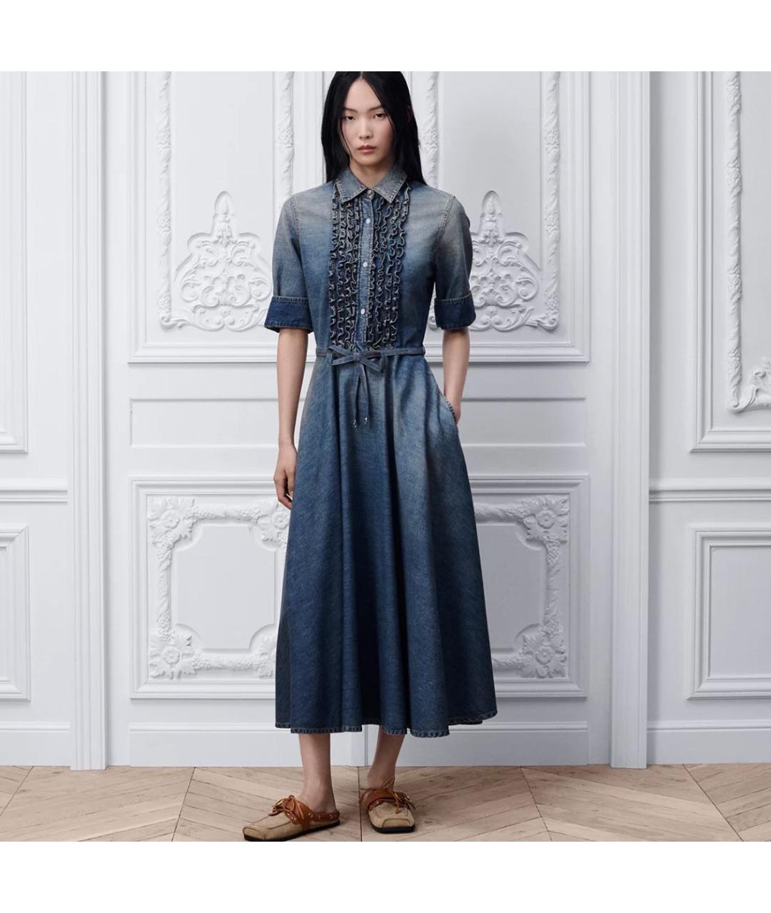 CHRISTIAN DIOR Синее деним платье, фото 4