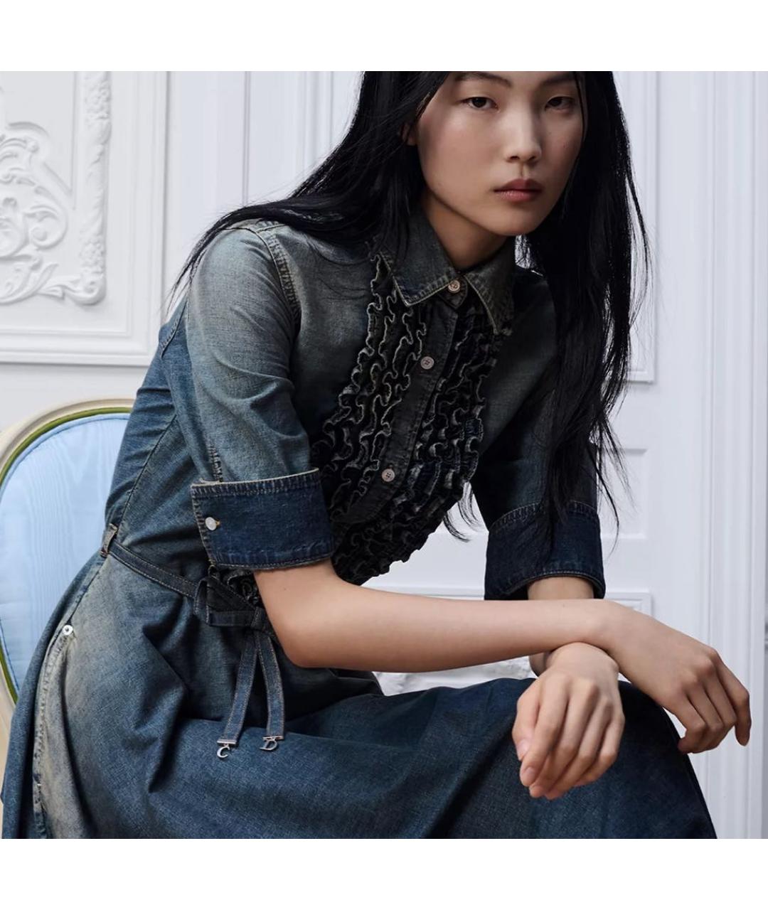 CHRISTIAN DIOR Синее деним платье, фото 2