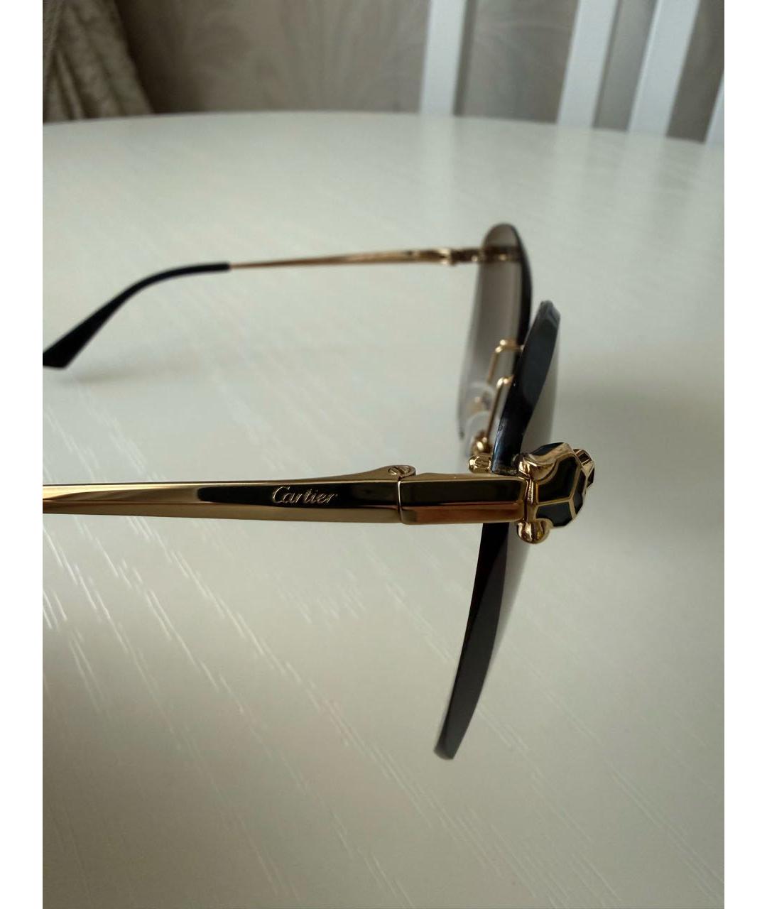 CARTIER Золотые металлические солнцезащитные очки, фото 3
