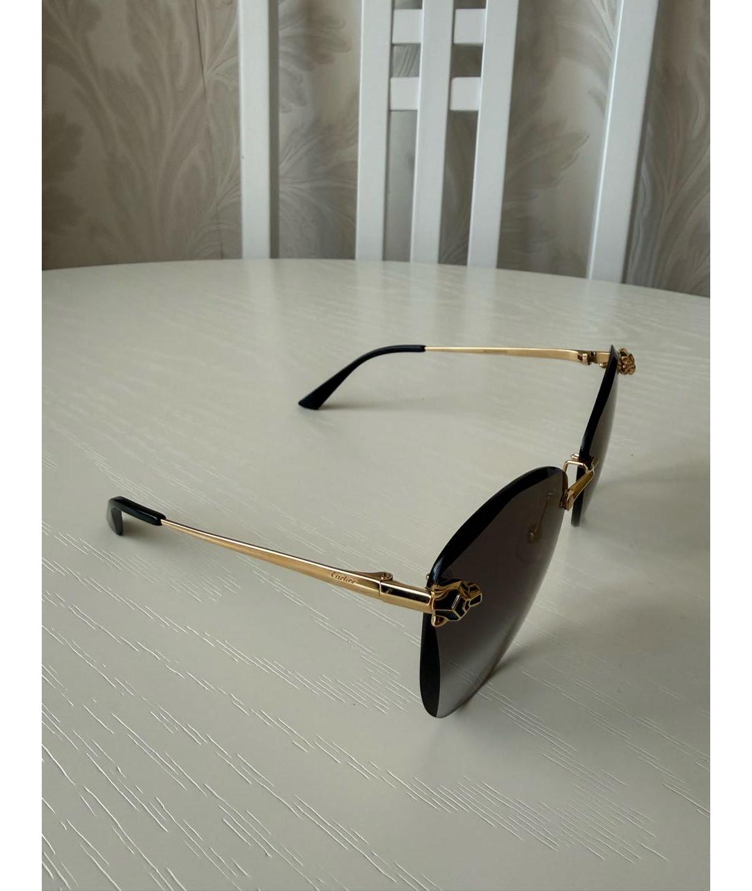 CARTIER Золотые металлические солнцезащитные очки, фото 2