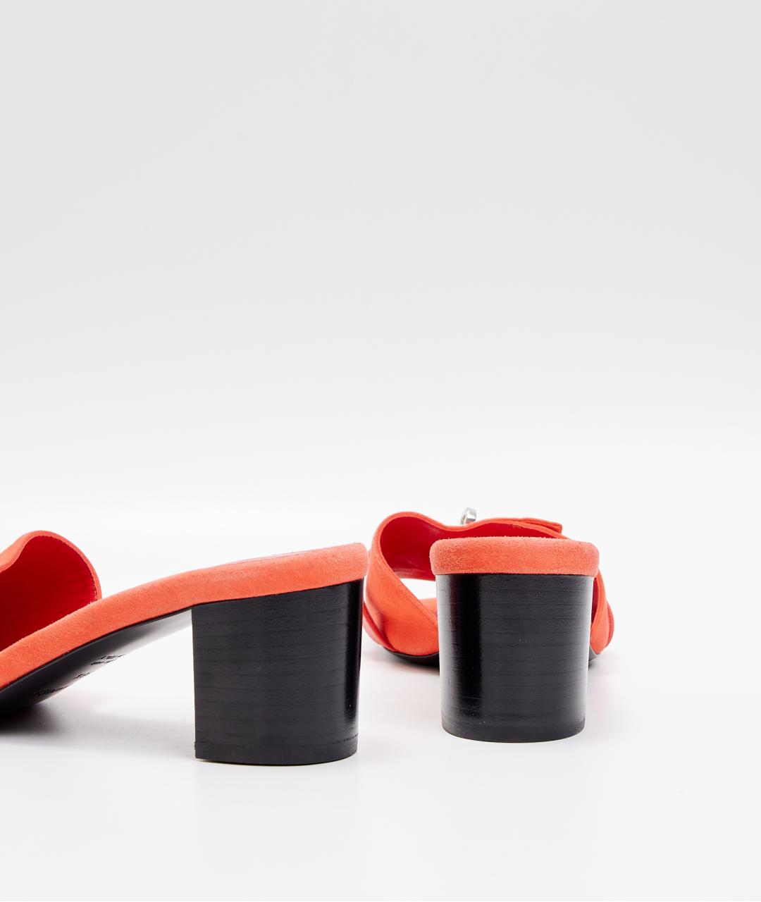 HERMES Коралловые замшевые мюли, фото 3