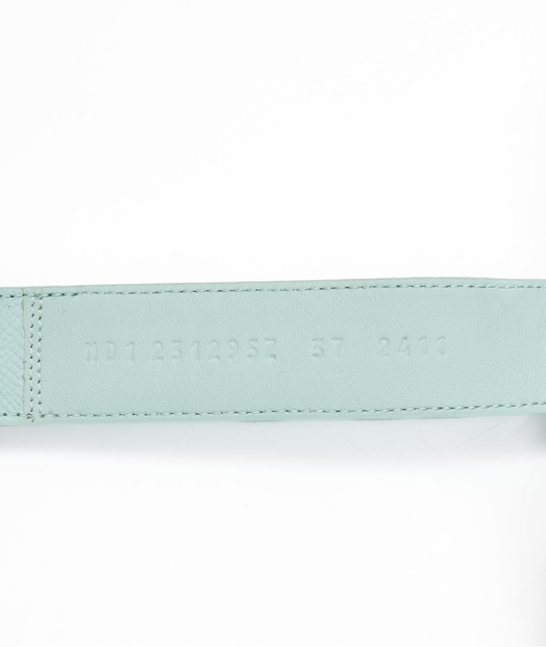 HERMES Голубые кожаные шлепанцы, фото 6