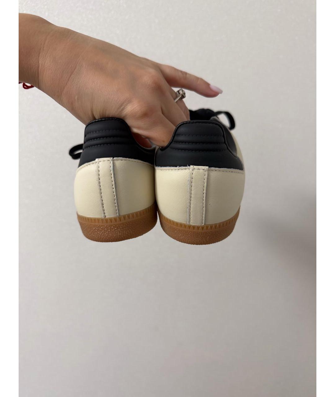 ADIDAS Бежевые кожаные кроссовки, фото 4