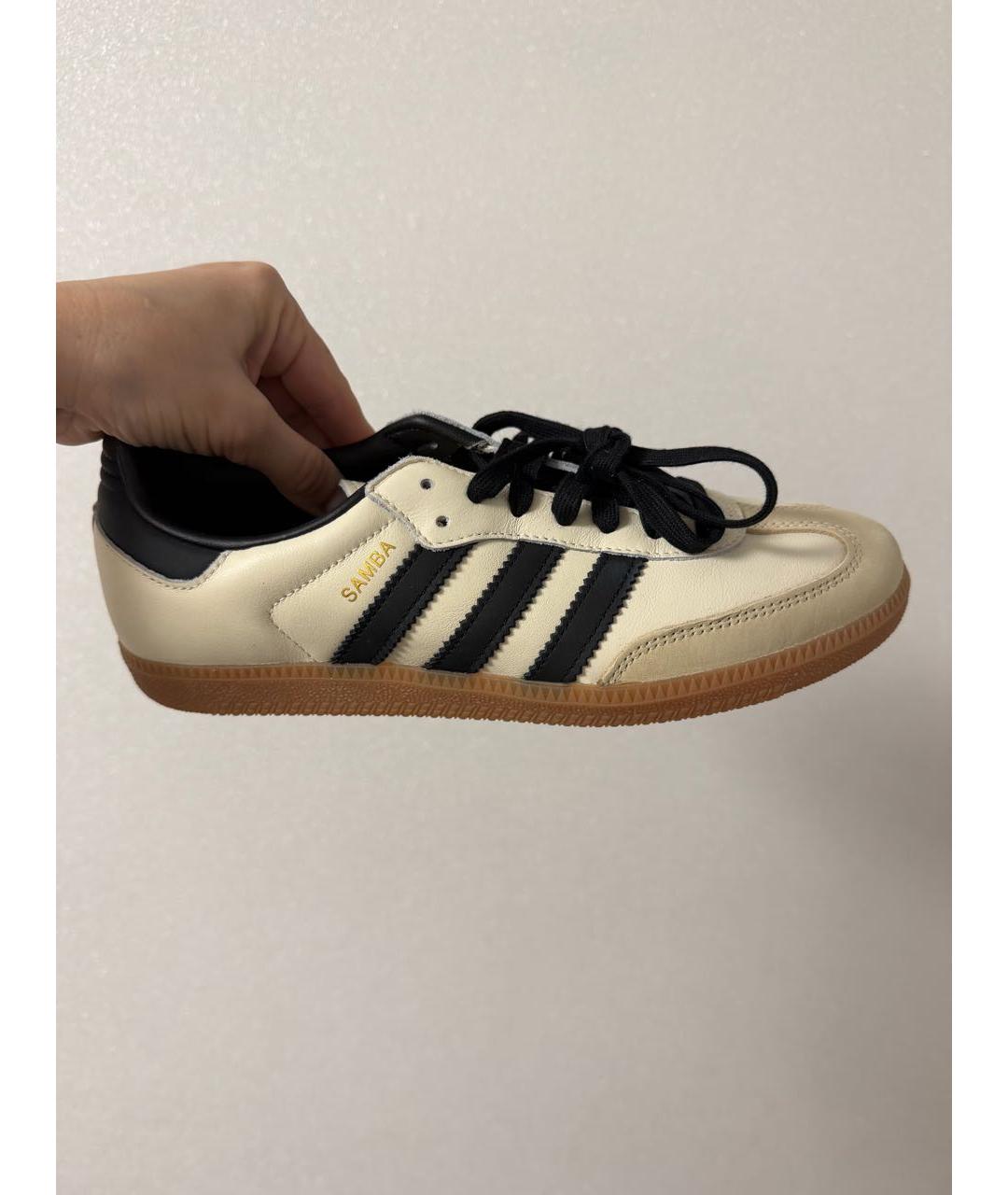 ADIDAS Бежевые кожаные кроссовки, фото 5