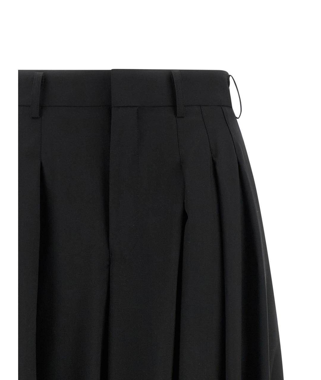 COMME DES GARÇONS Черные шерстяные брюки широкие, фото 3