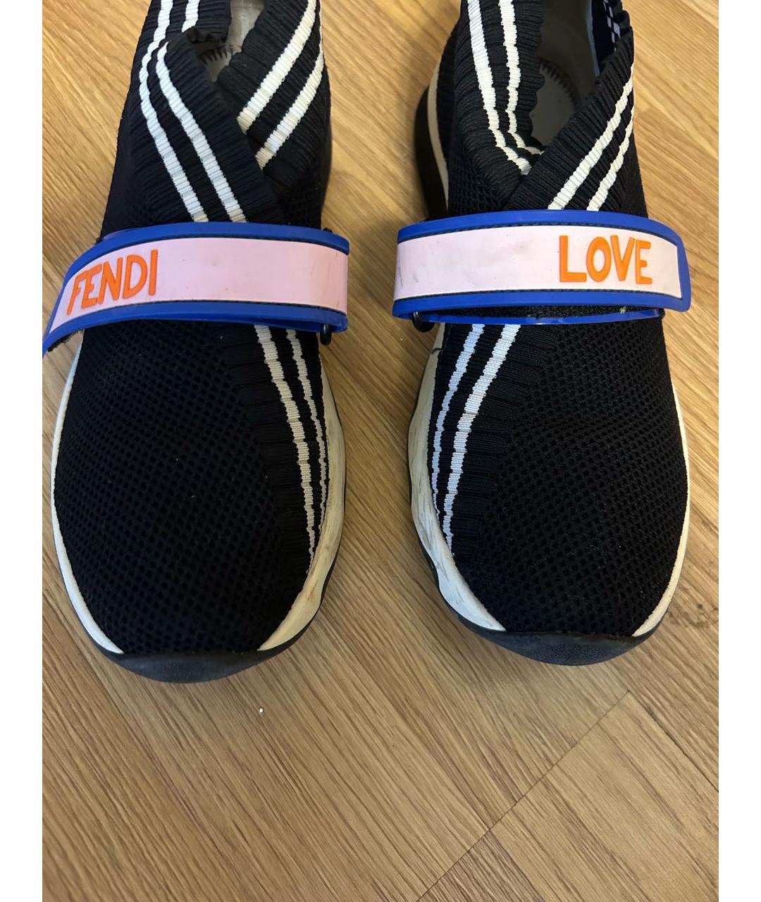 FENDI Черные кроссовки, фото 2