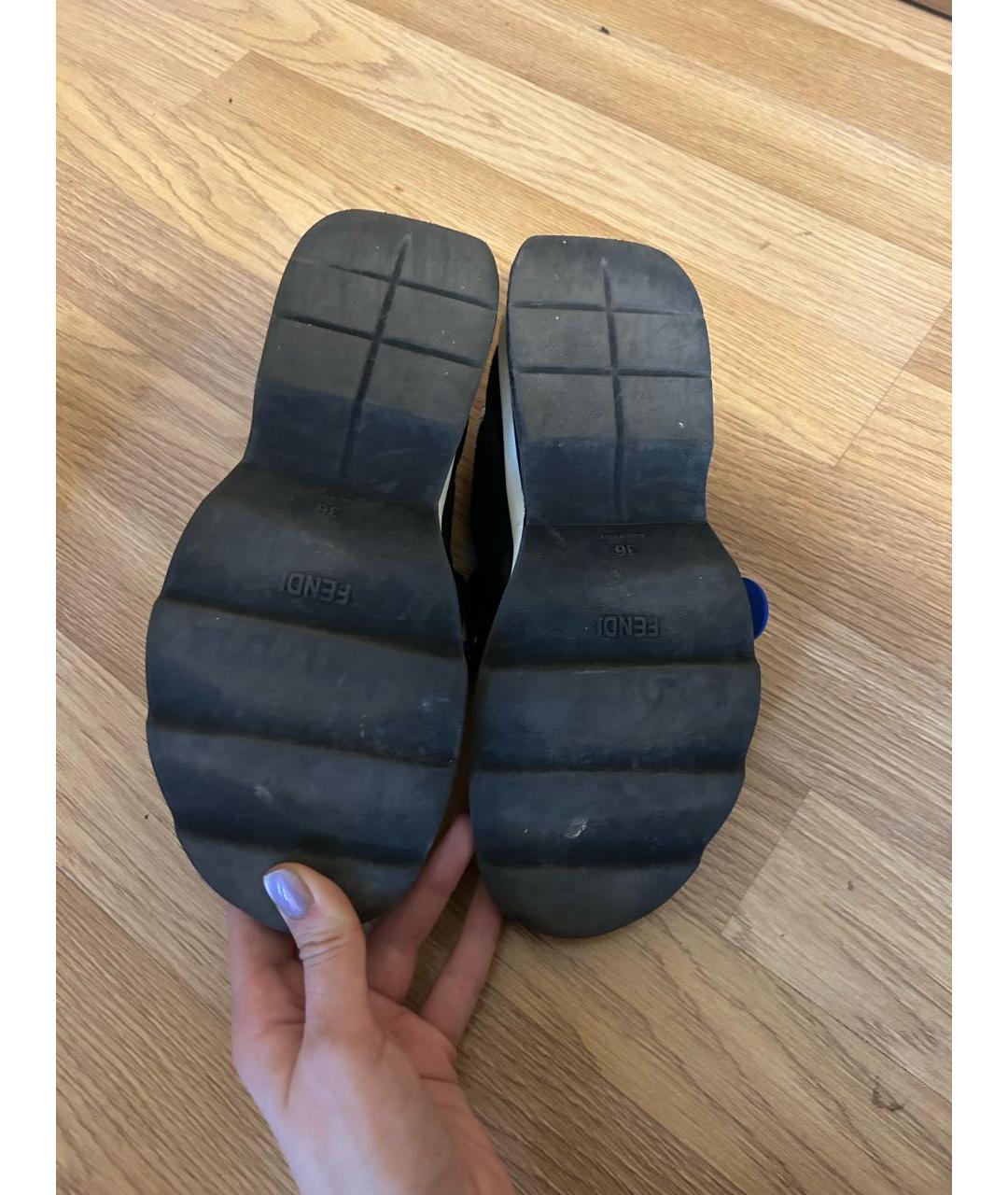 FENDI Черные кроссовки, фото 5