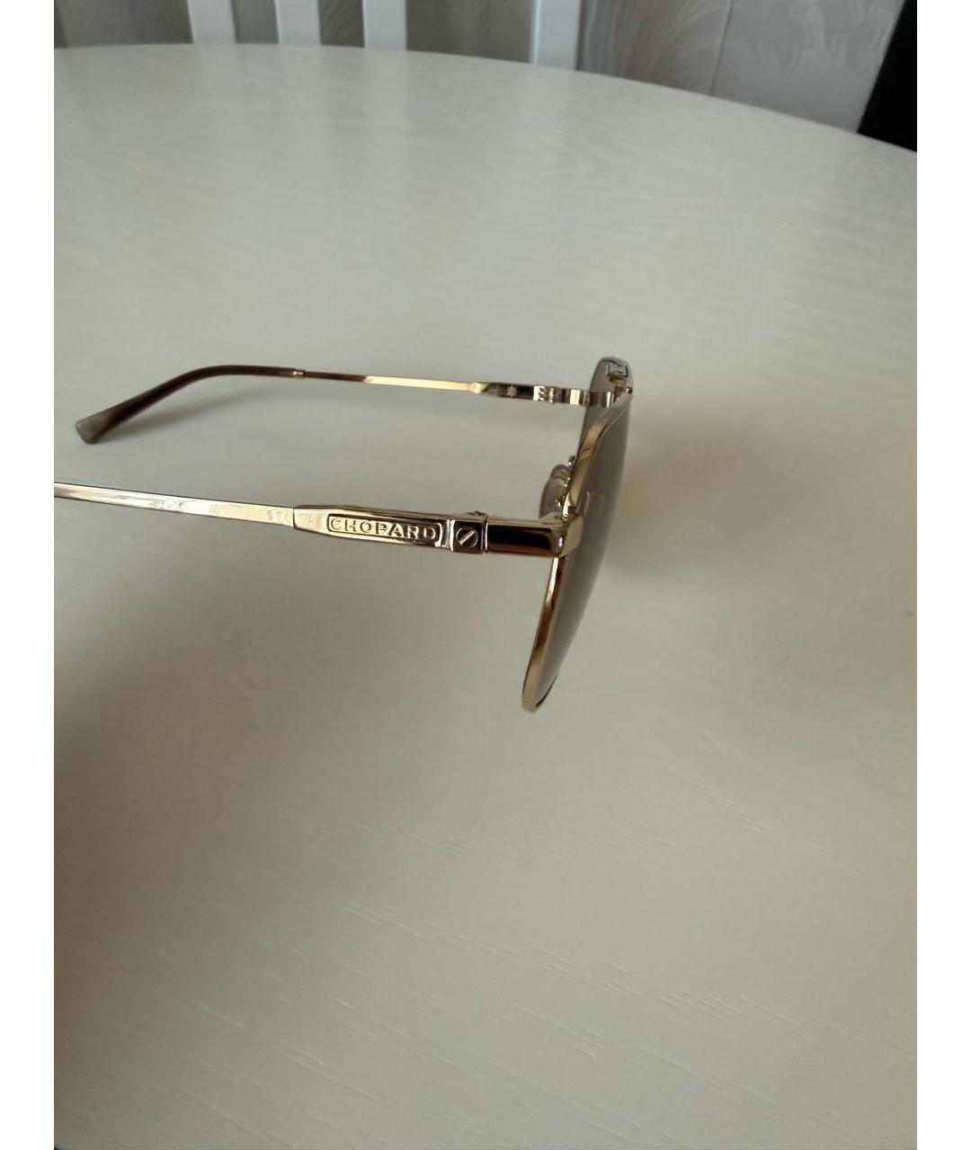 CHOPARD Золотые металлические солнцезащитные очки, фото 3