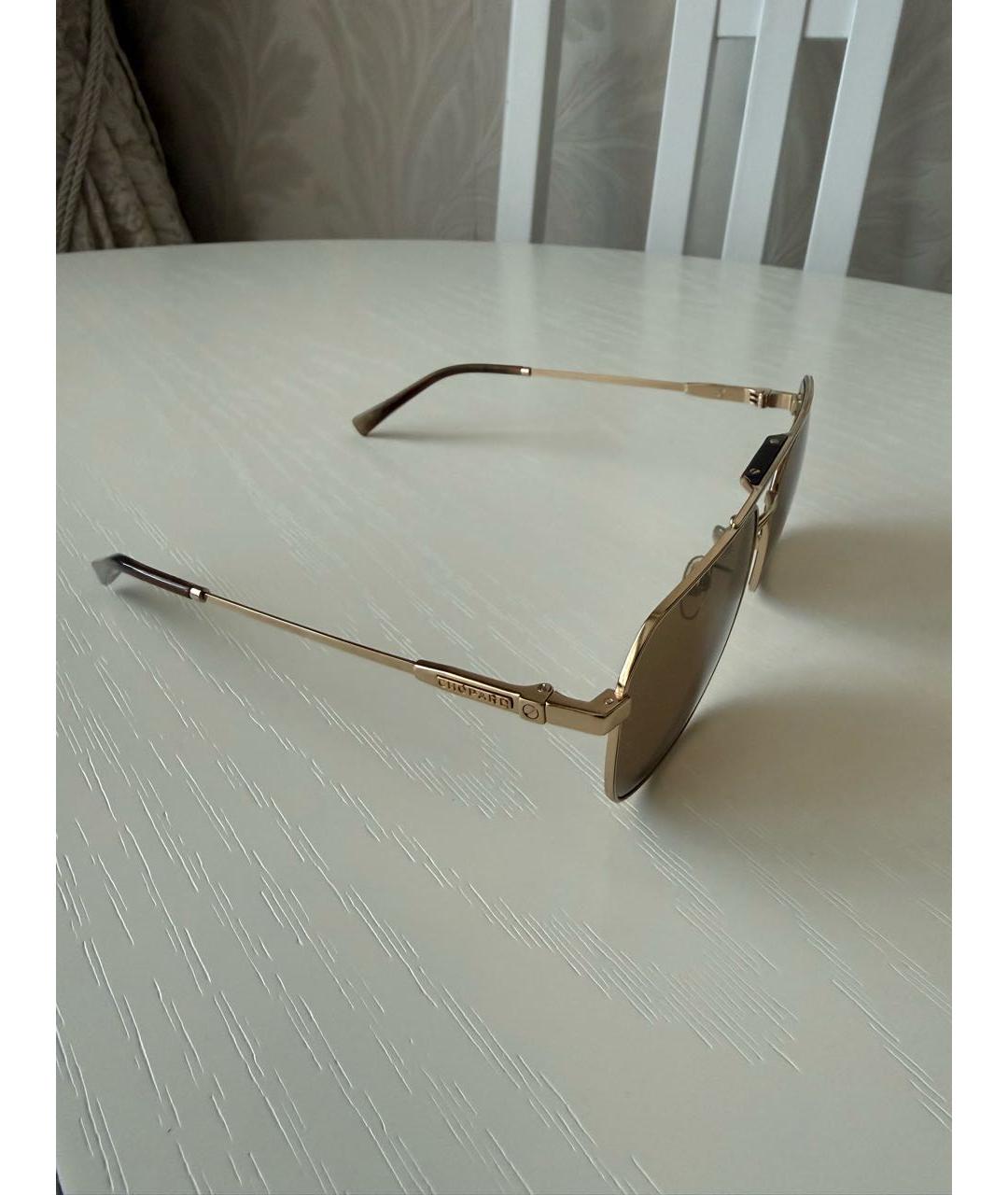 CHOPARD Золотые металлические солнцезащитные очки, фото 2