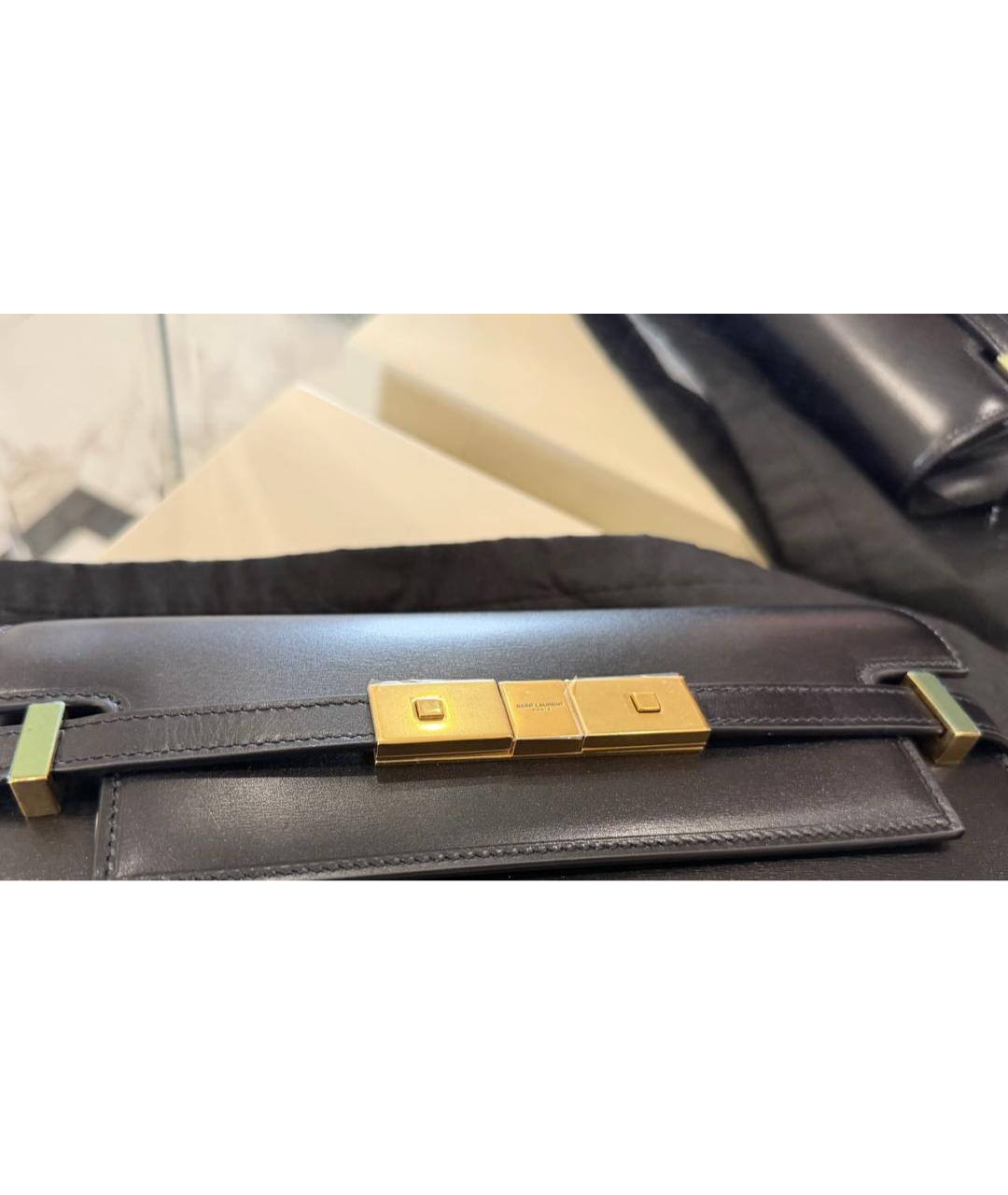 SAINT LAURENT Черная кожаная сумка через плечо, фото 4