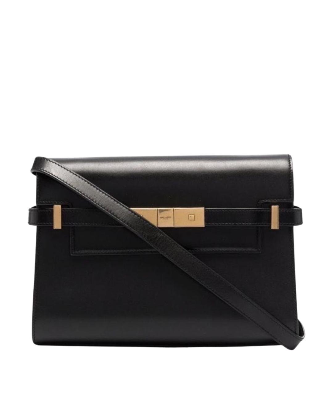 SAINT LAURENT Черная кожаная сумка через плечо, фото 1