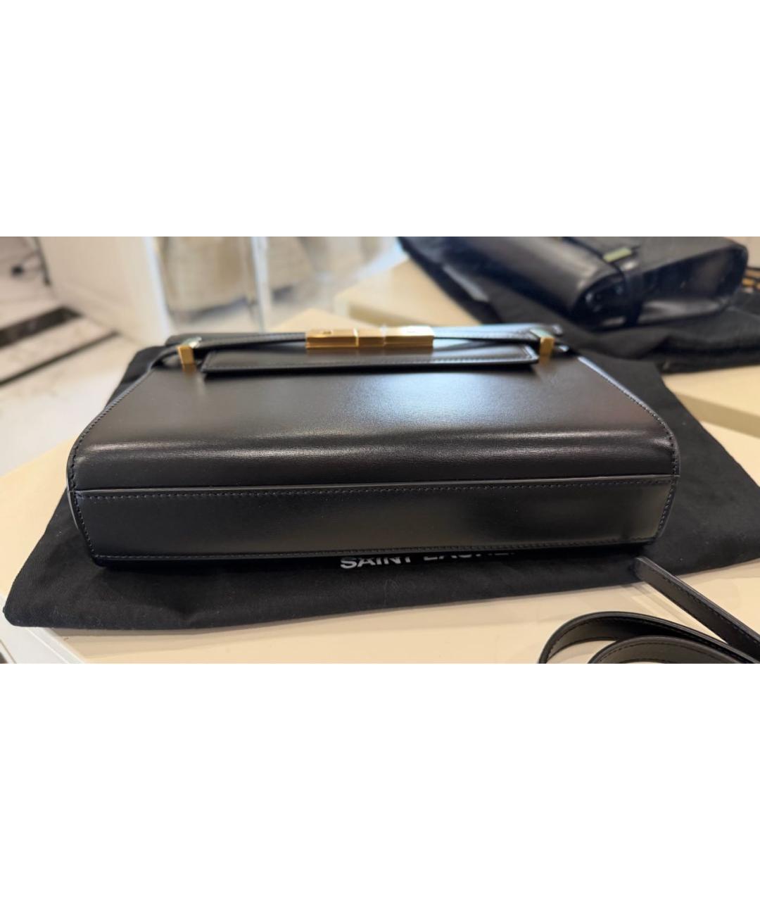 SAINT LAURENT Черная кожаная сумка через плечо, фото 5