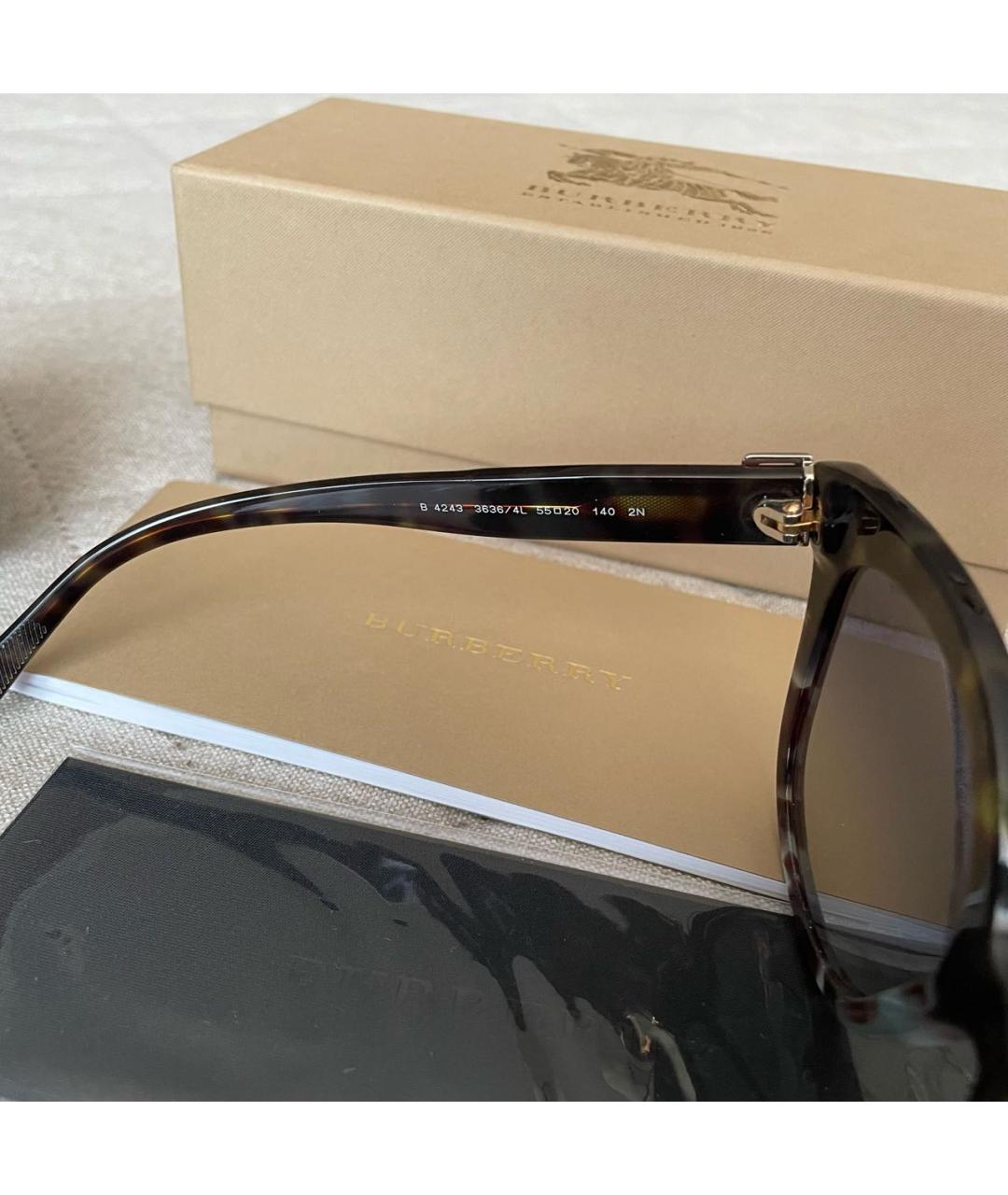 BURBERRY Черные пластиковые солнцезащитные очки, фото 7