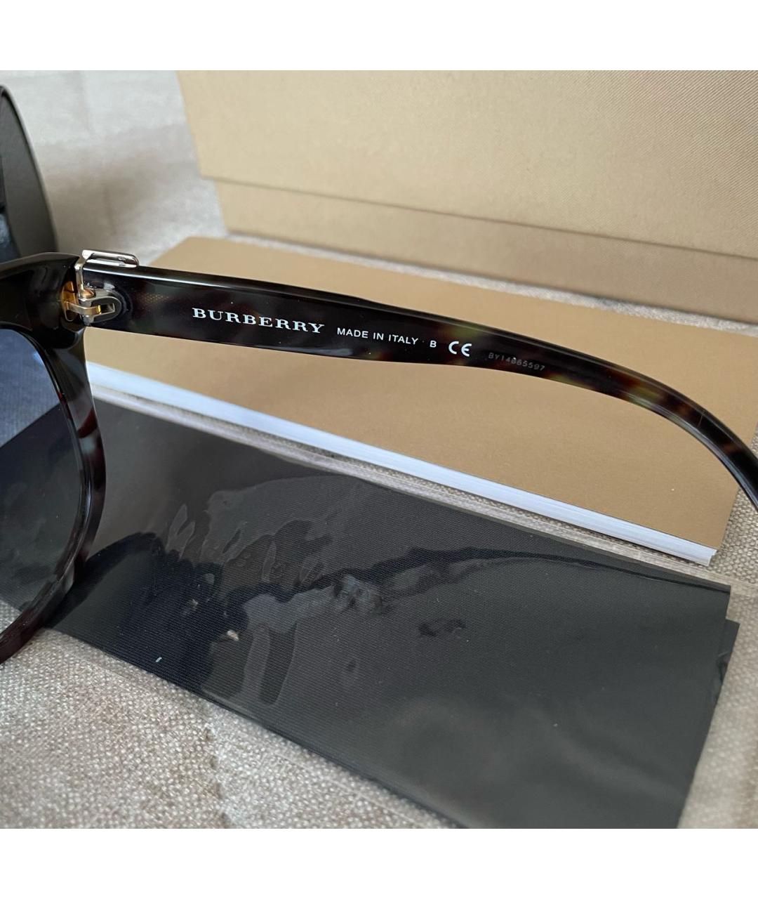 BURBERRY Черные пластиковые солнцезащитные очки, фото 8